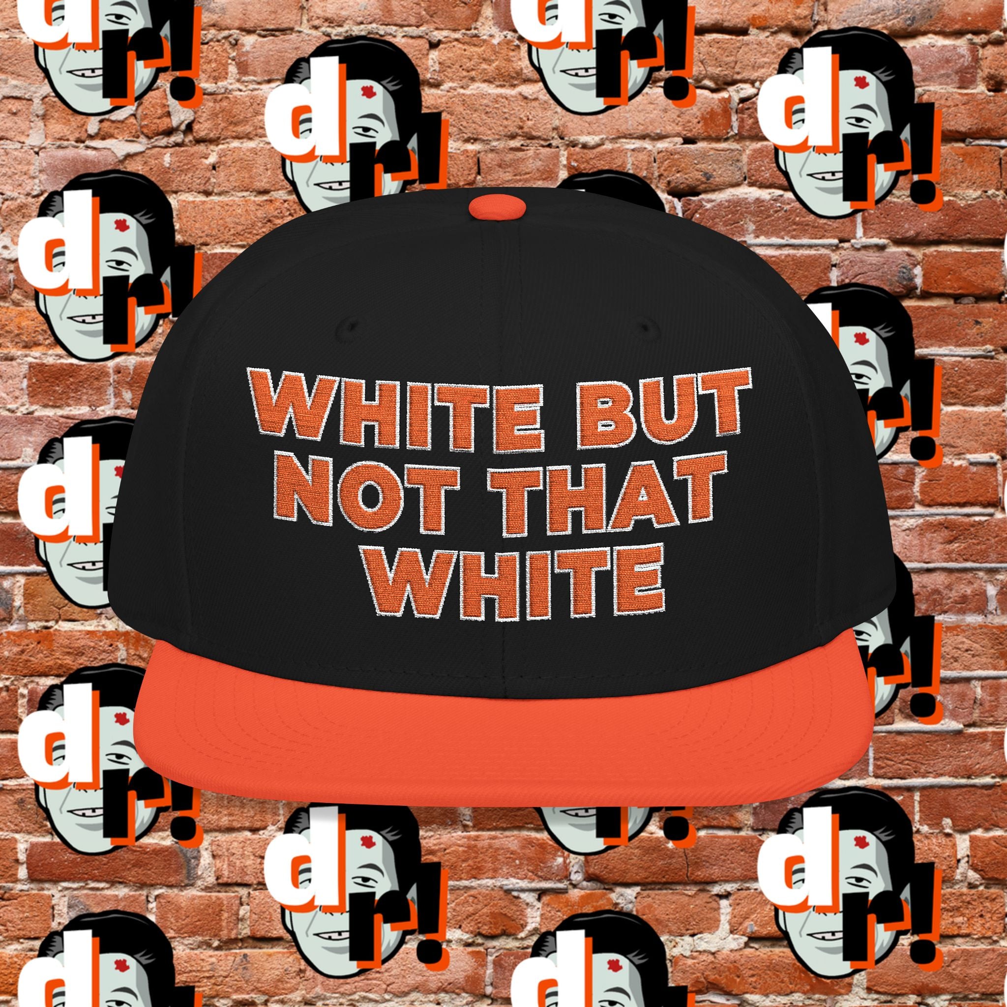 White But Not That White (Orange Letter w/o) Snapback