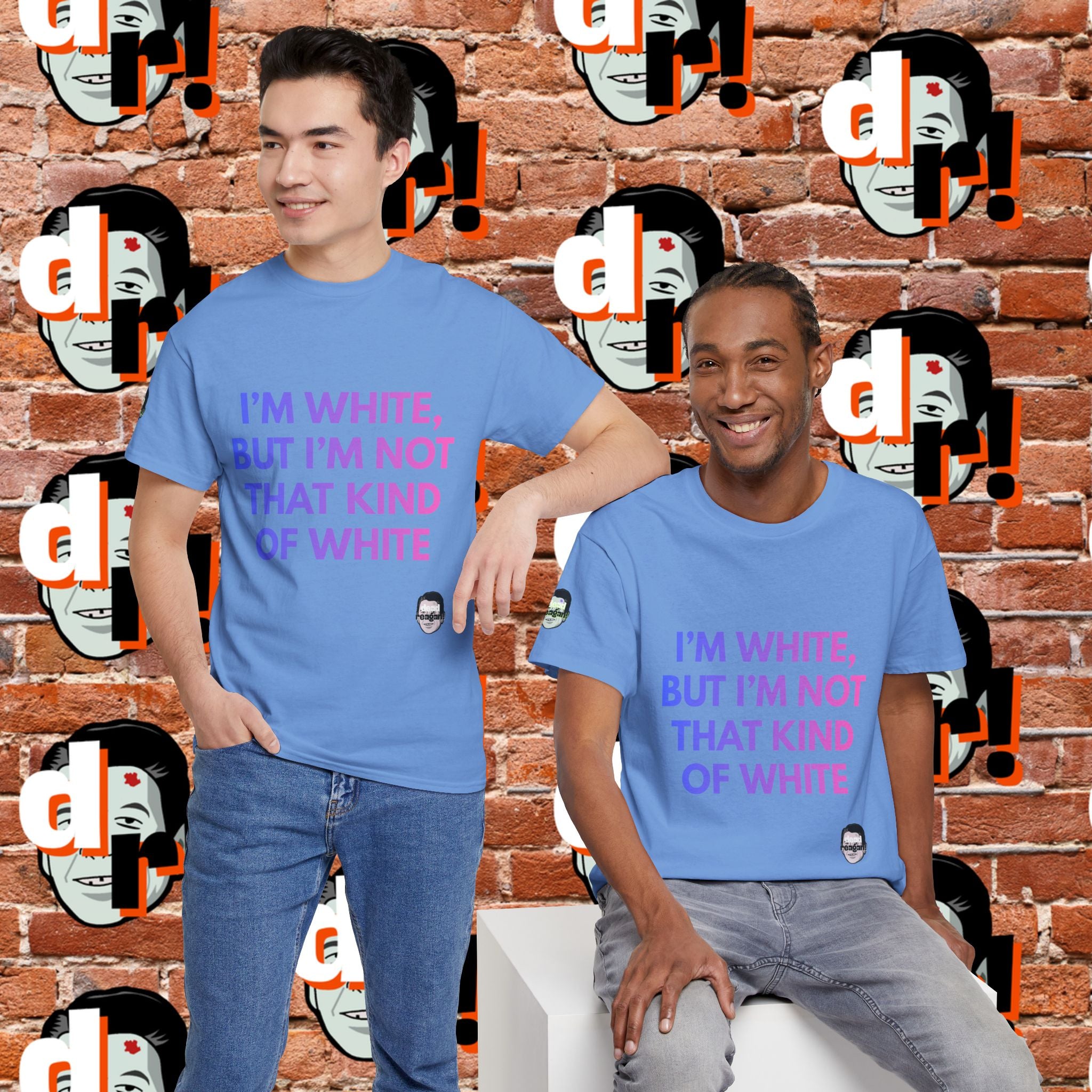 I’m White But… (Pink/Blue Gradient Letter) Unisex Heavy Cotton Tee