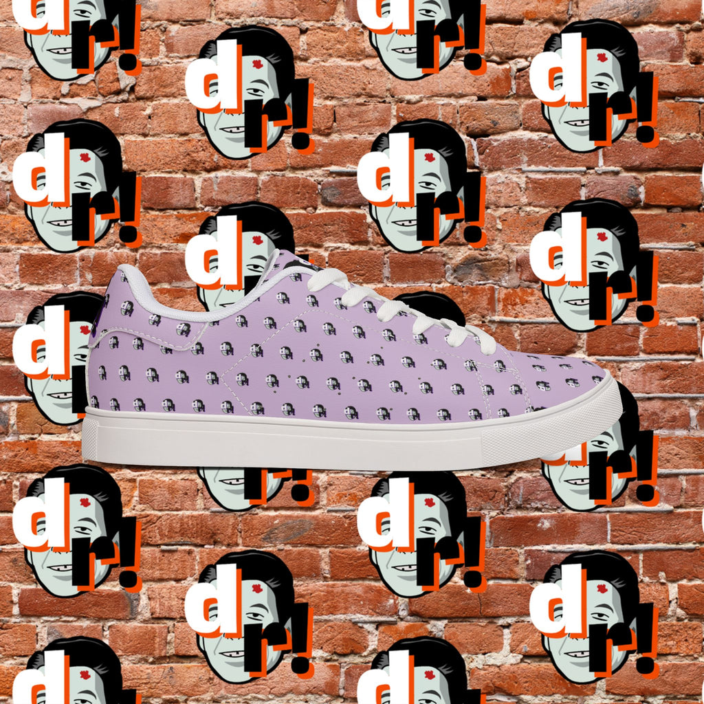 Dead Reagan Monogram All Over (Purple) Men's Low-Top Pleather Sneakers