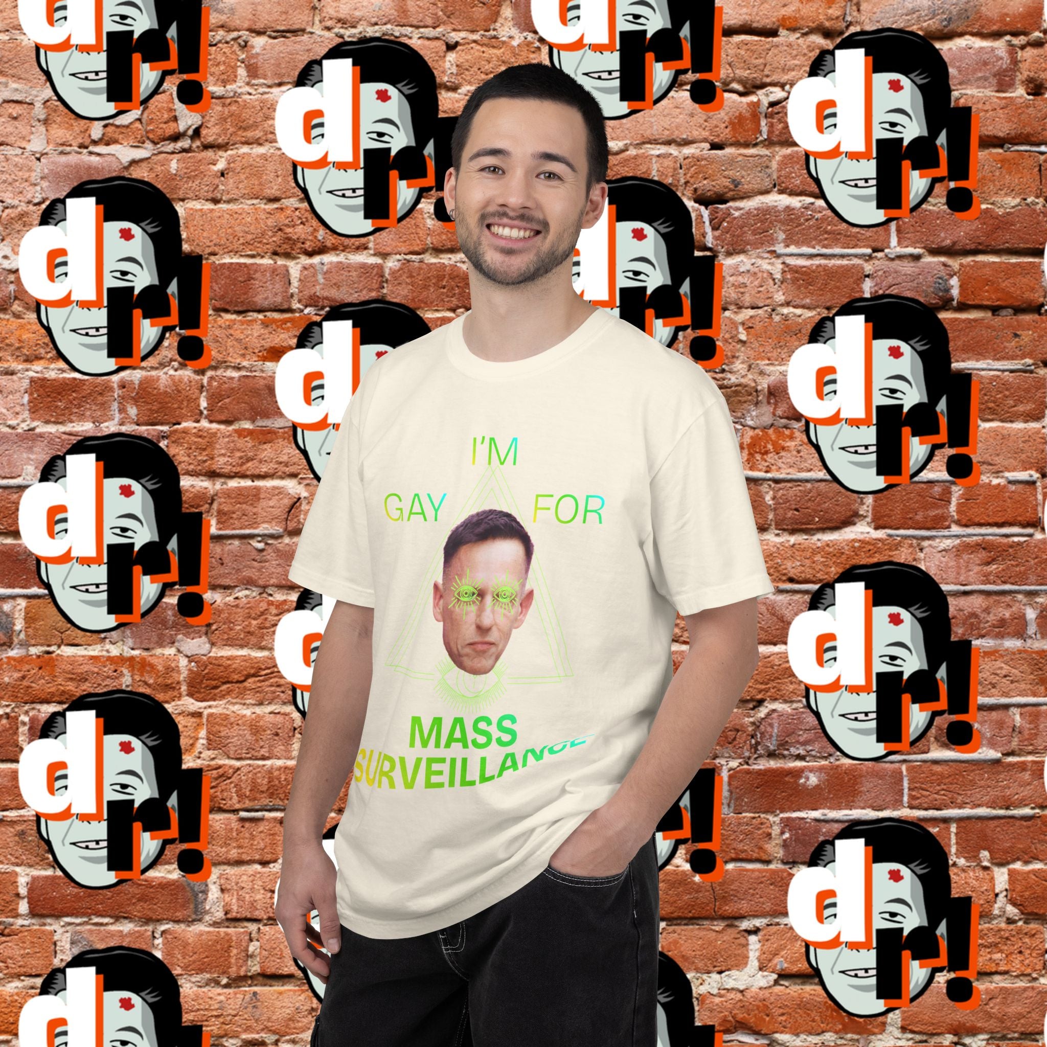 Gay for Mass Surveillance (Lime) Cotton T- Shirt