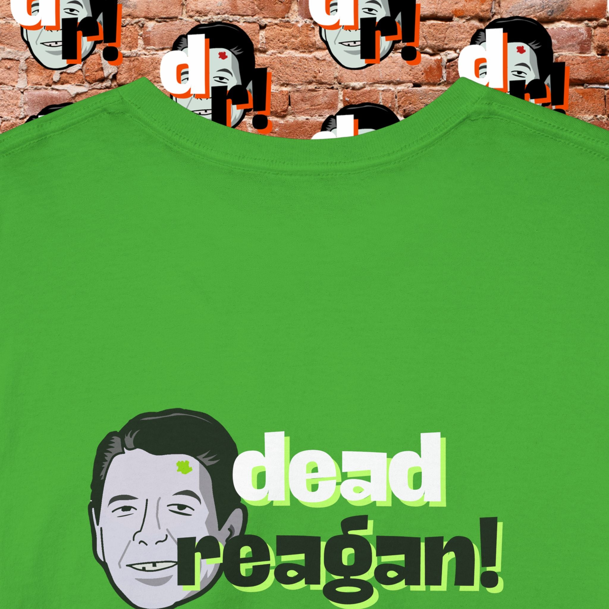 Savage Dead Reagan Graphic Tee Teal and Pink Gradient