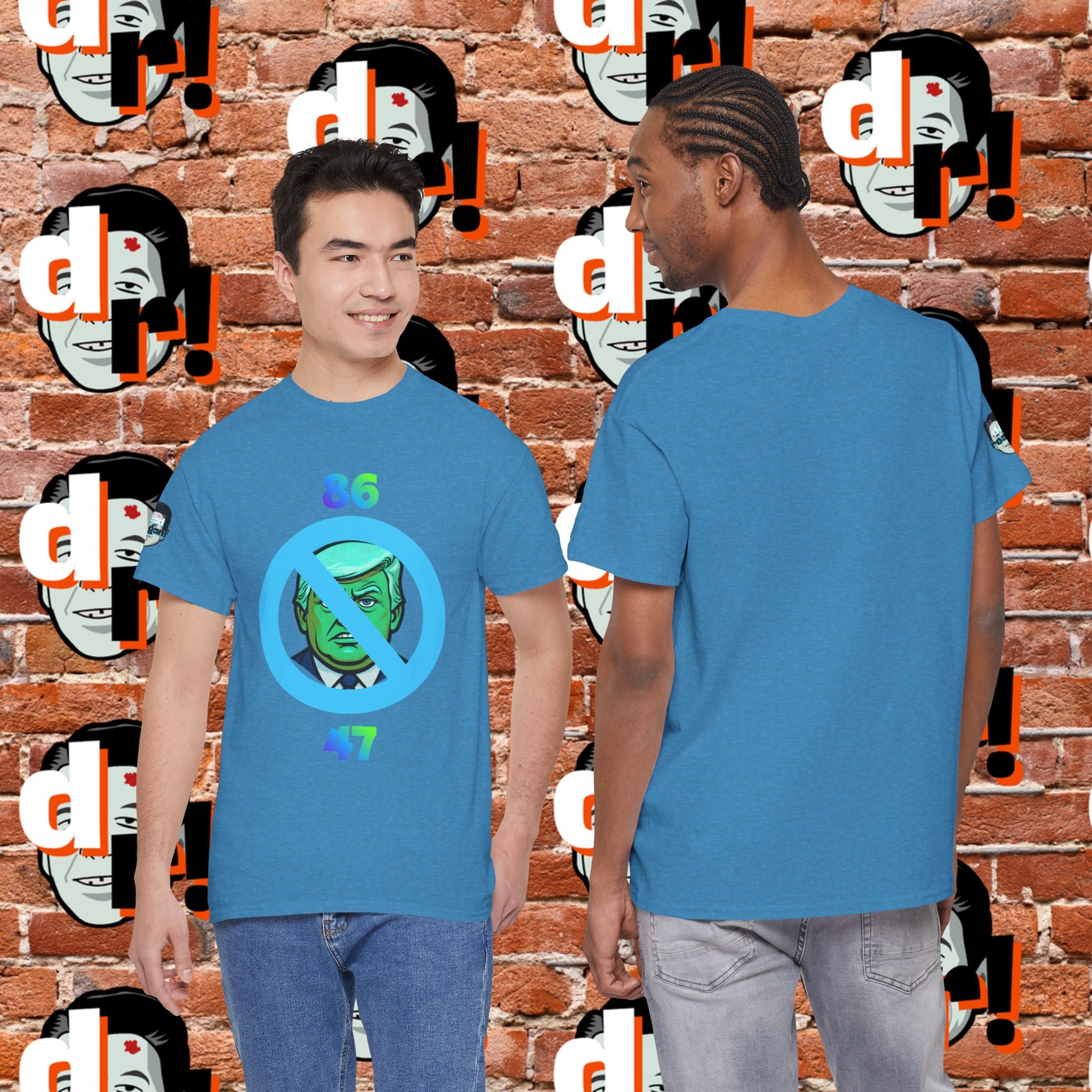 86/47 Lime & Blue Unisex Heavy Cotton Tee