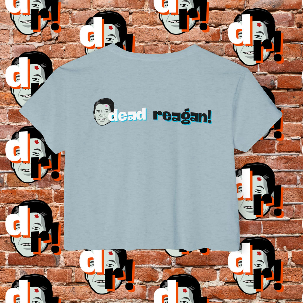 Antifa Wannabe Festival Crop Top (Teal Letter)