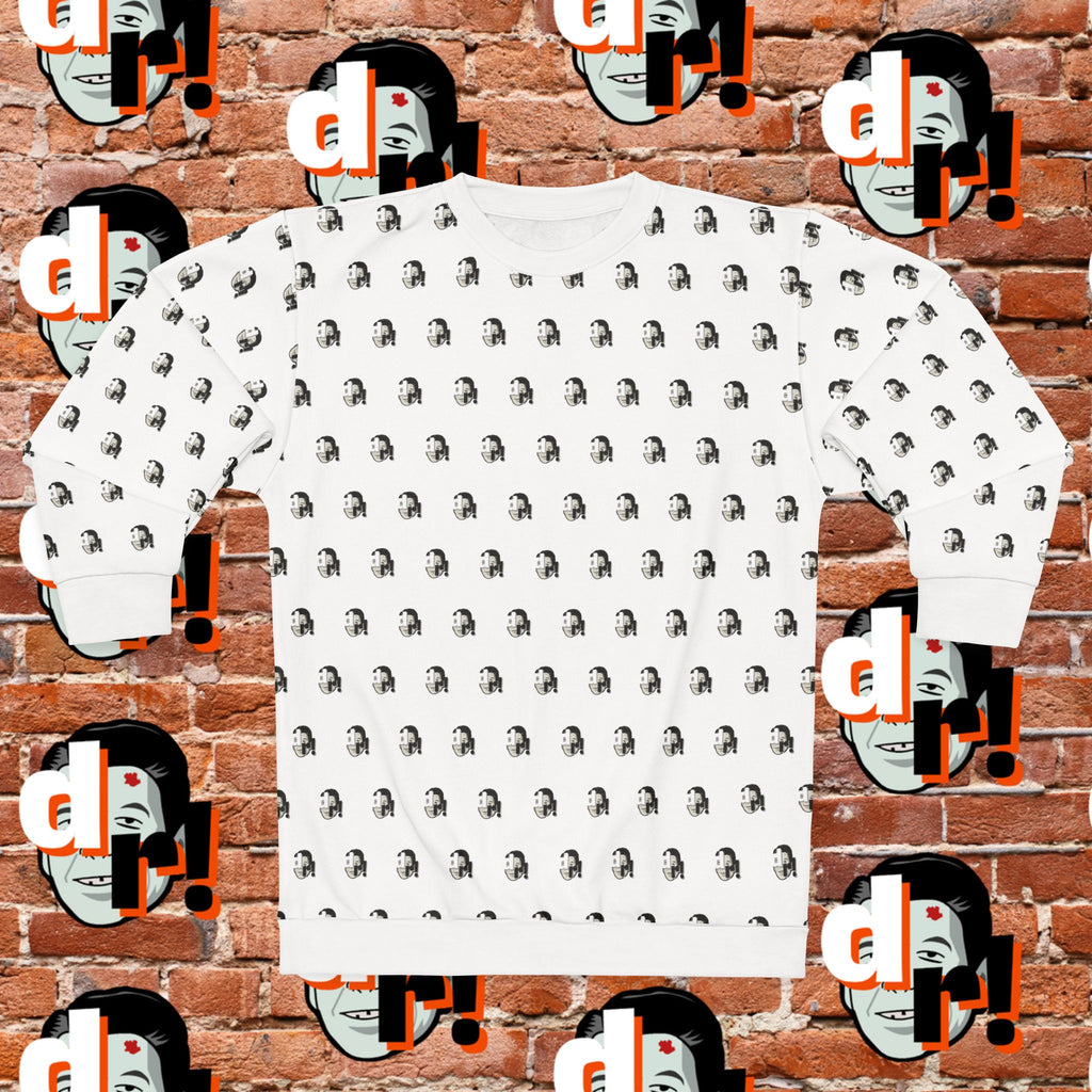 Dead Reagan Monogram Logo Print Crewneck Sweatshirt (White)