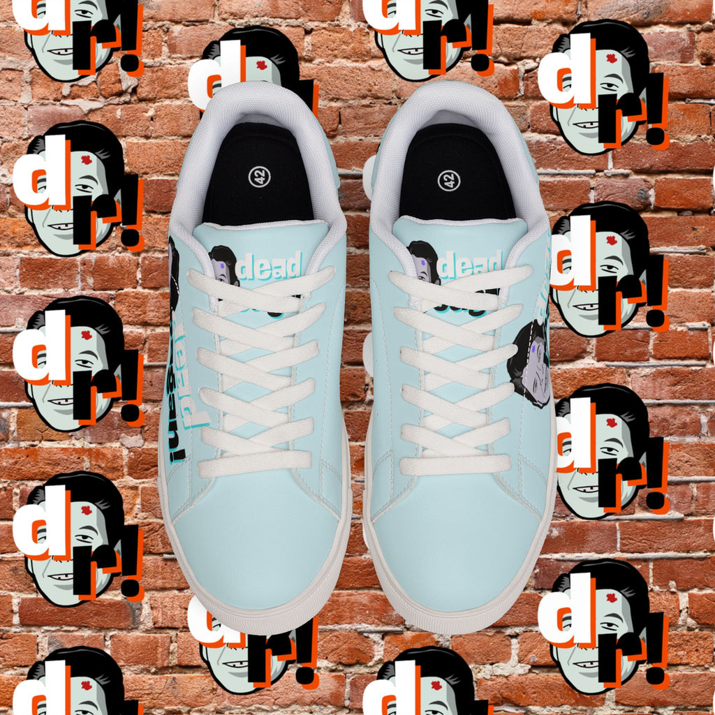 Dead Reagan (Teal/Sky) Men's Low-Top Pleather Sneakers