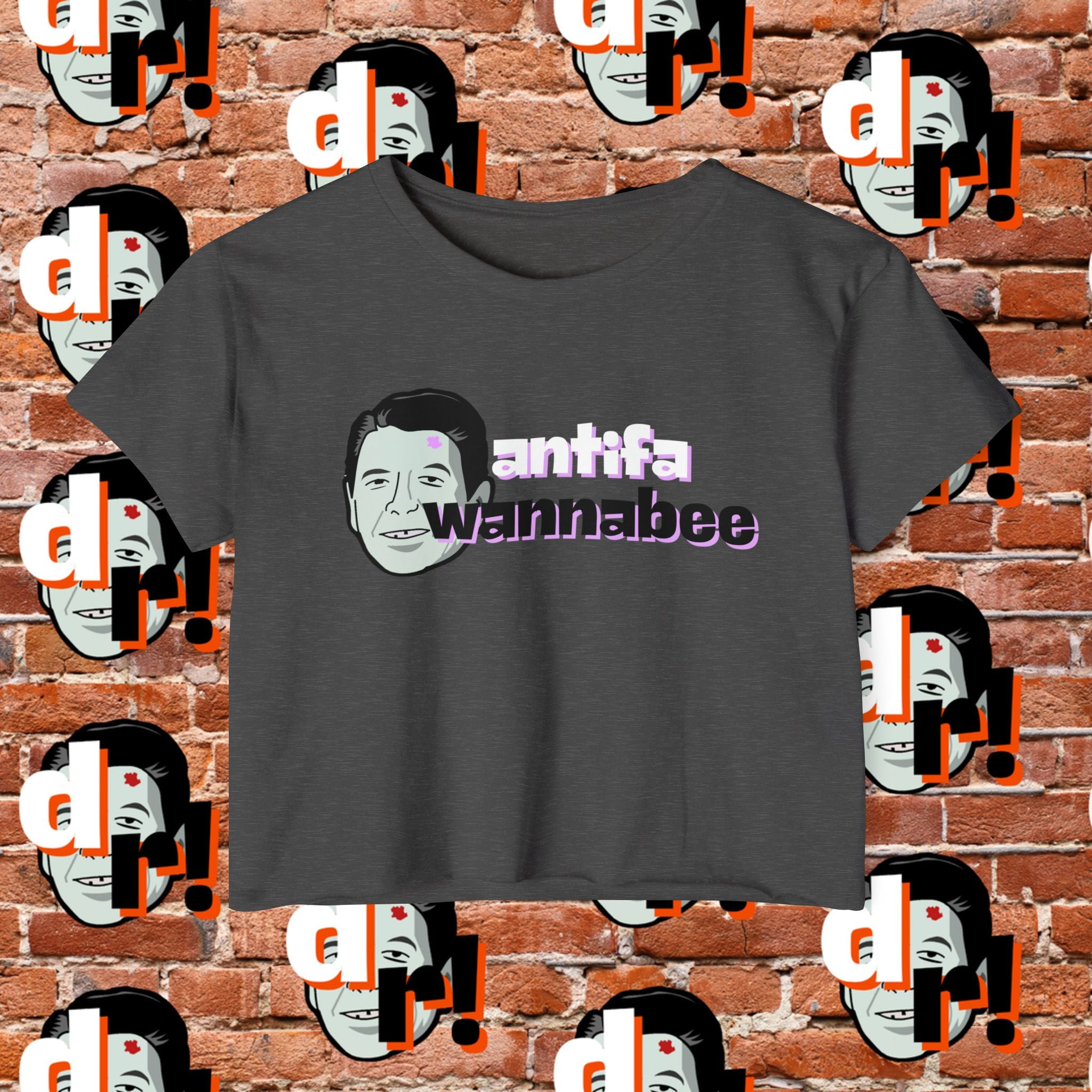 Antifa Wannabe Festival Crop Top (Lavender Letter)