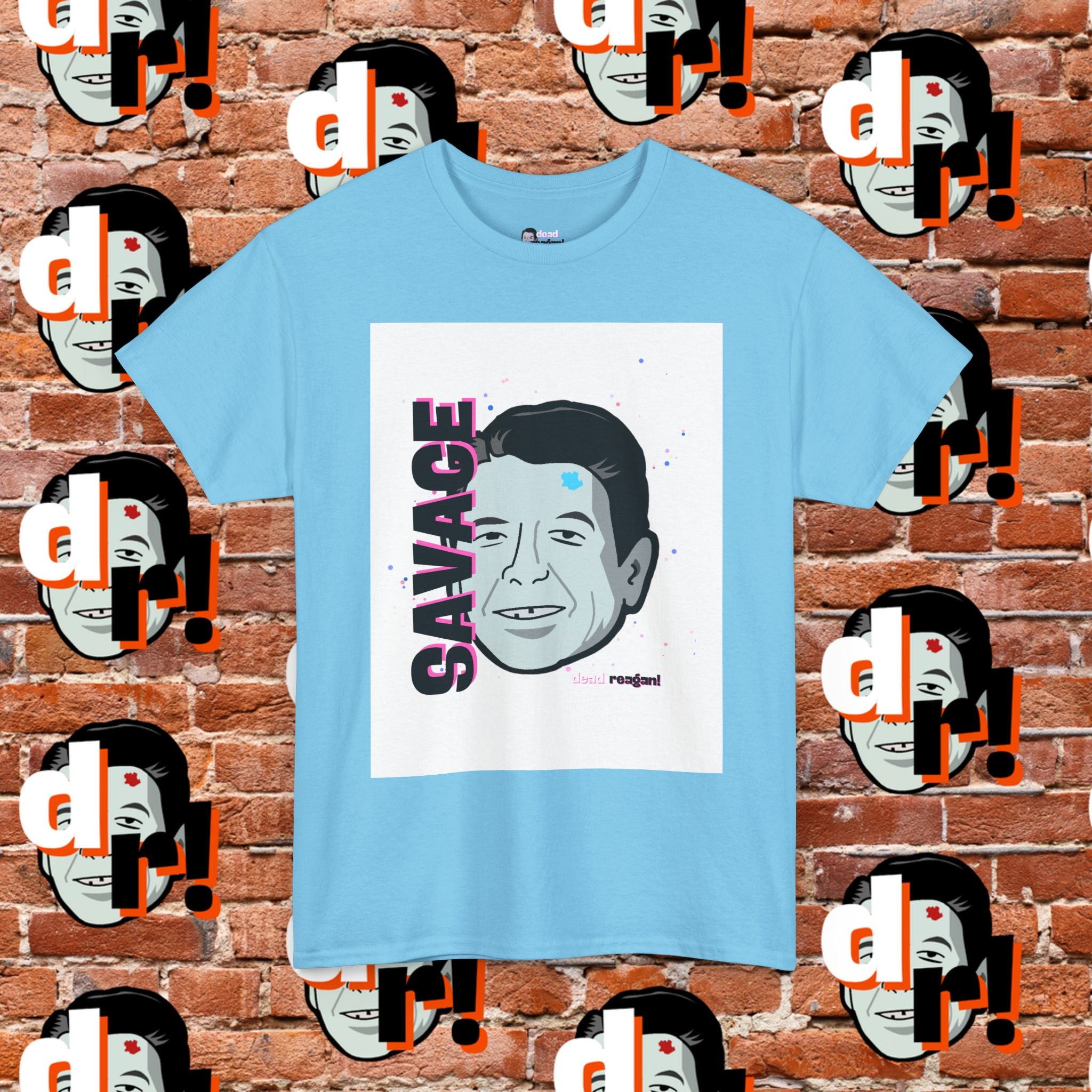 Savage Dead Reagan Graphic Tee White Pink