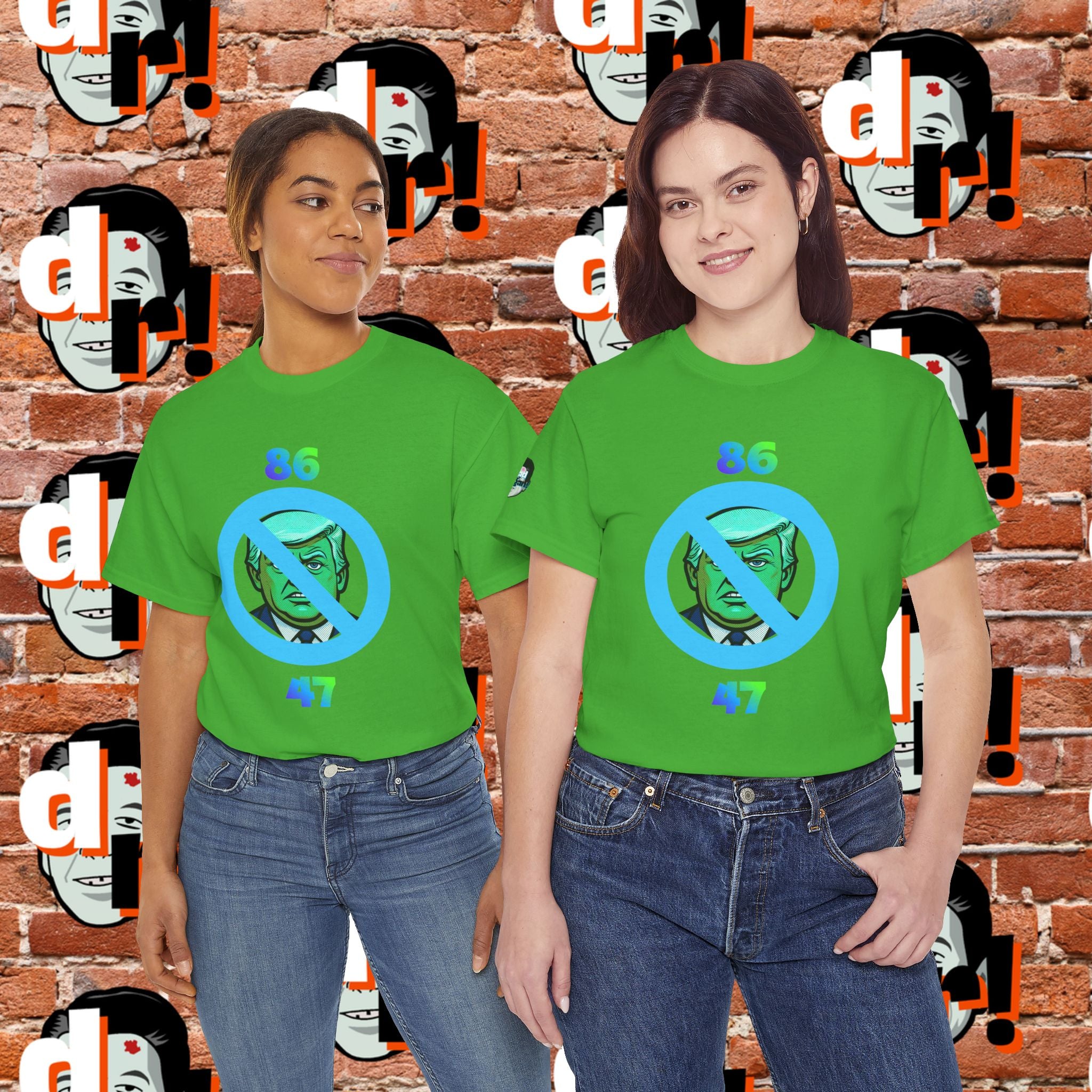 86/47 Lime & Blue Unisex Heavy Cotton Tee