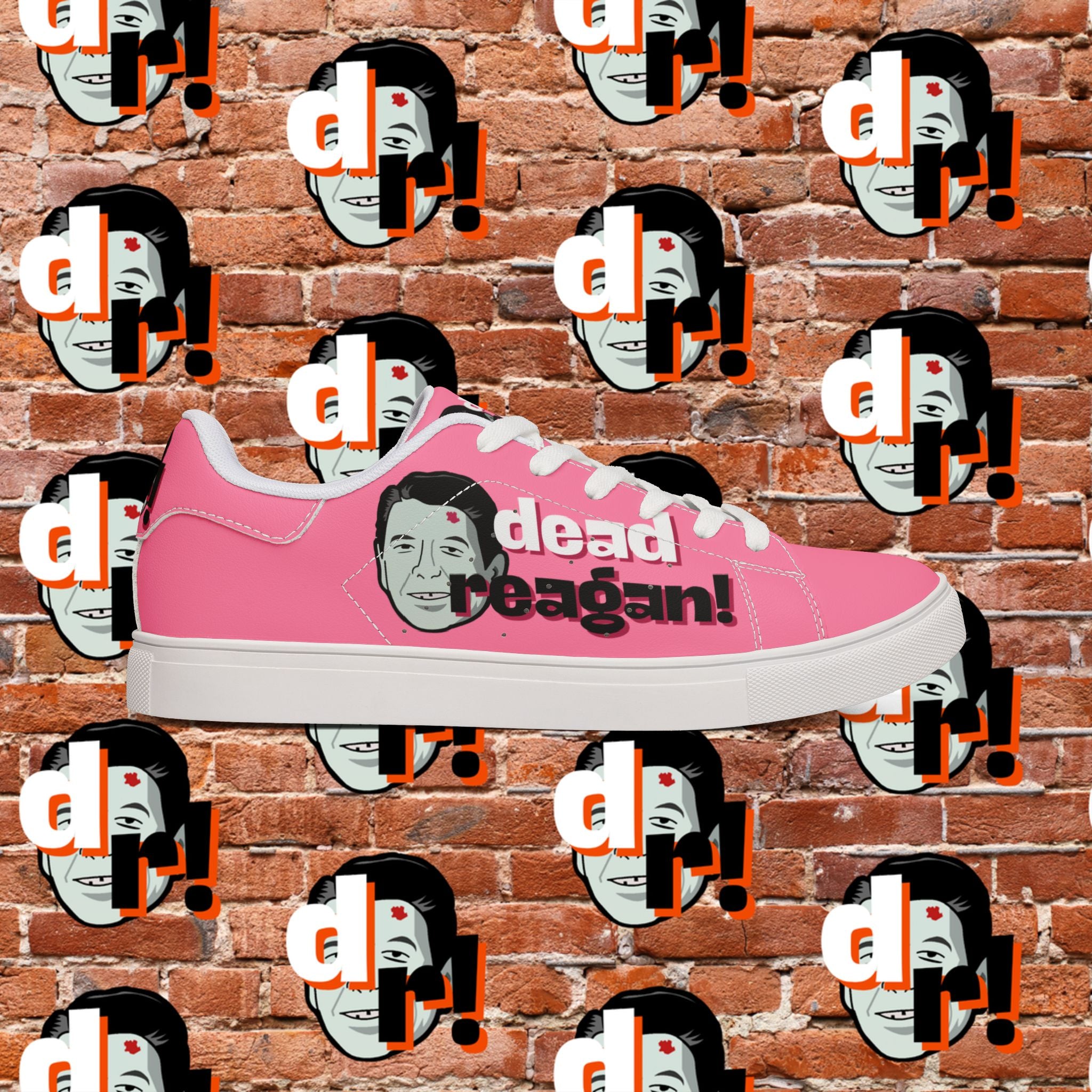 Dead Reagan (PANK/Pink) Men's Low-Top Pleather Sneakers