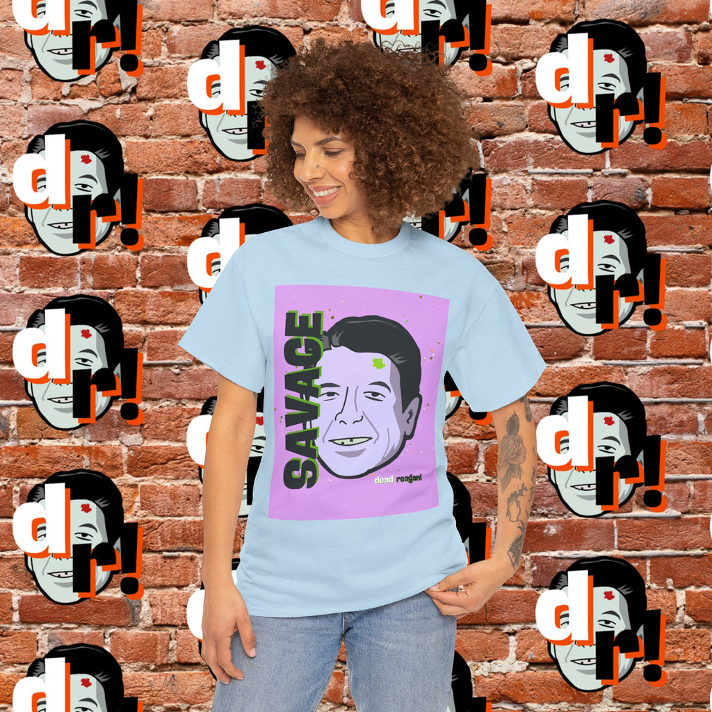 Savage Dead Reagan Graphic Tee Lavender and Lime