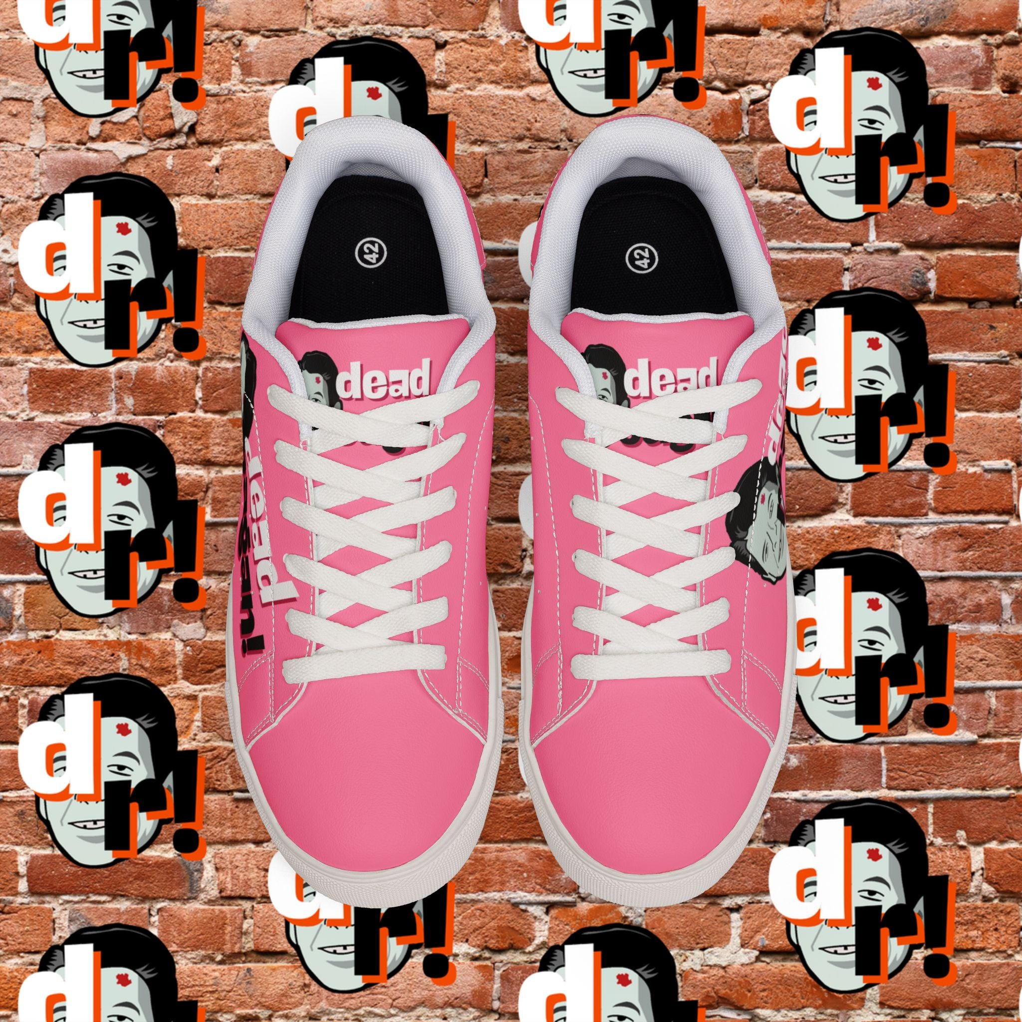 Dead Reagan (PANK/Pink) Men's Low-Top Pleather Sneakers
