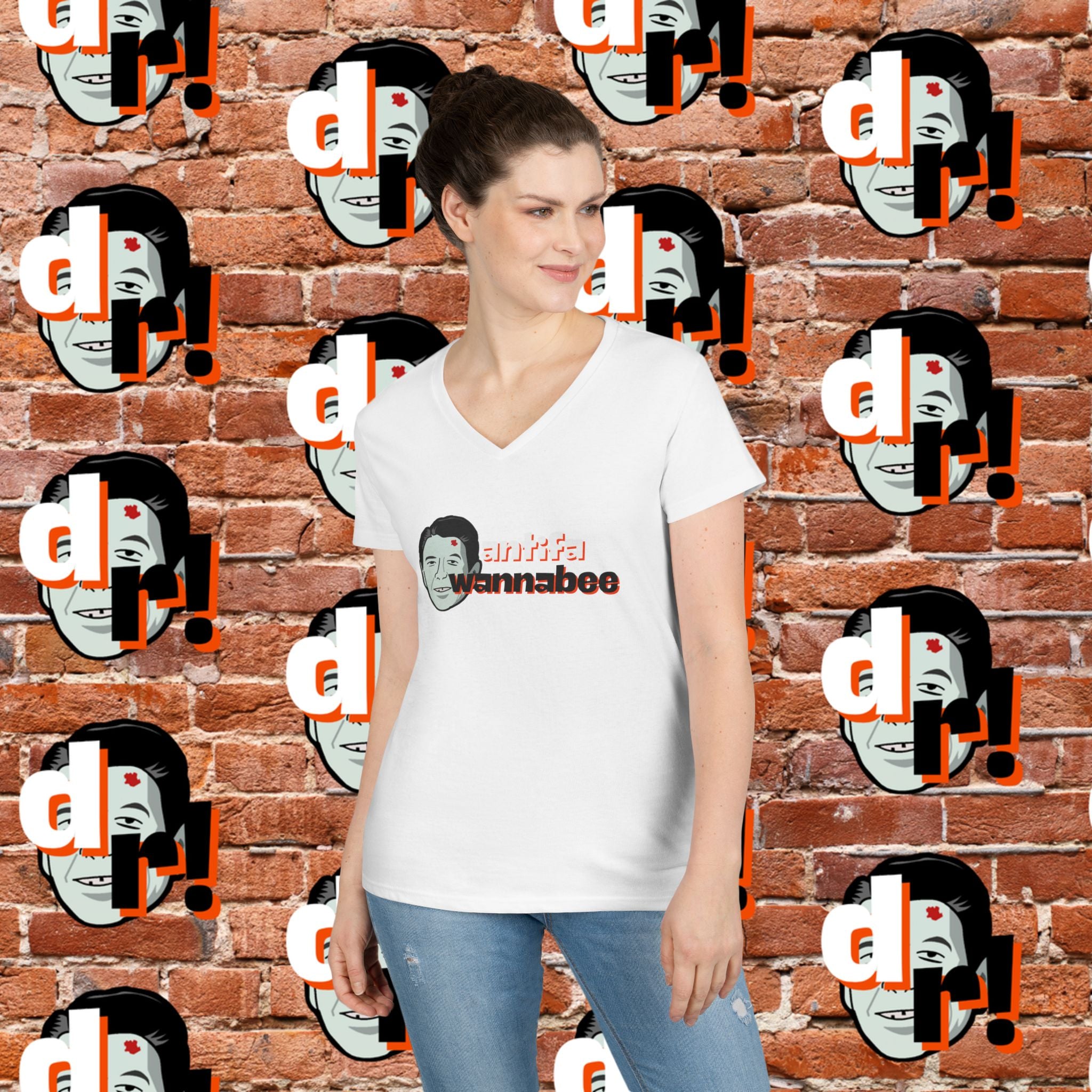 Antifa Wannabee Ladies' V-Neck T-Shirt