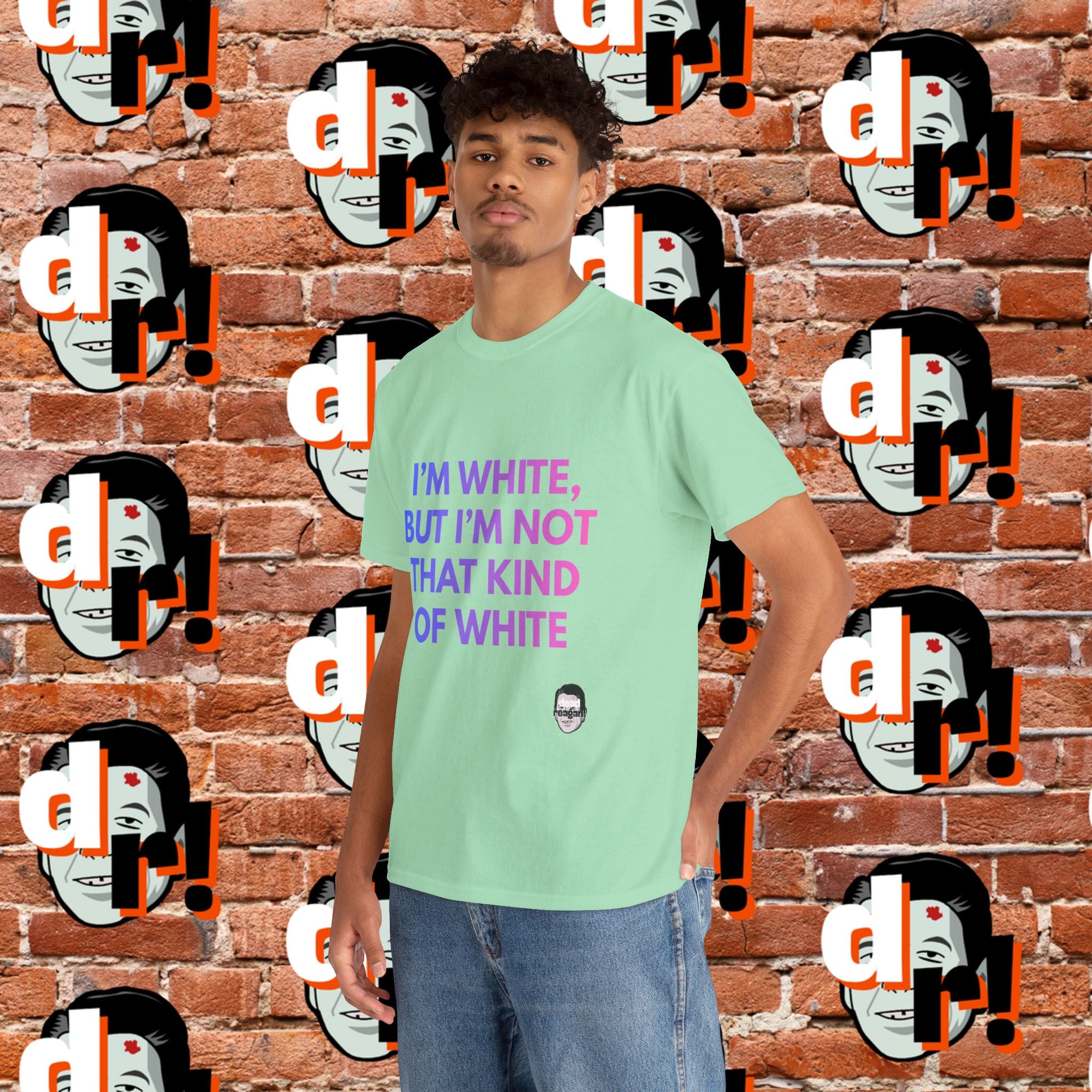 I’m White But… (Pink/Blue Gradient Letter) Unisex Heavy Cotton Tee