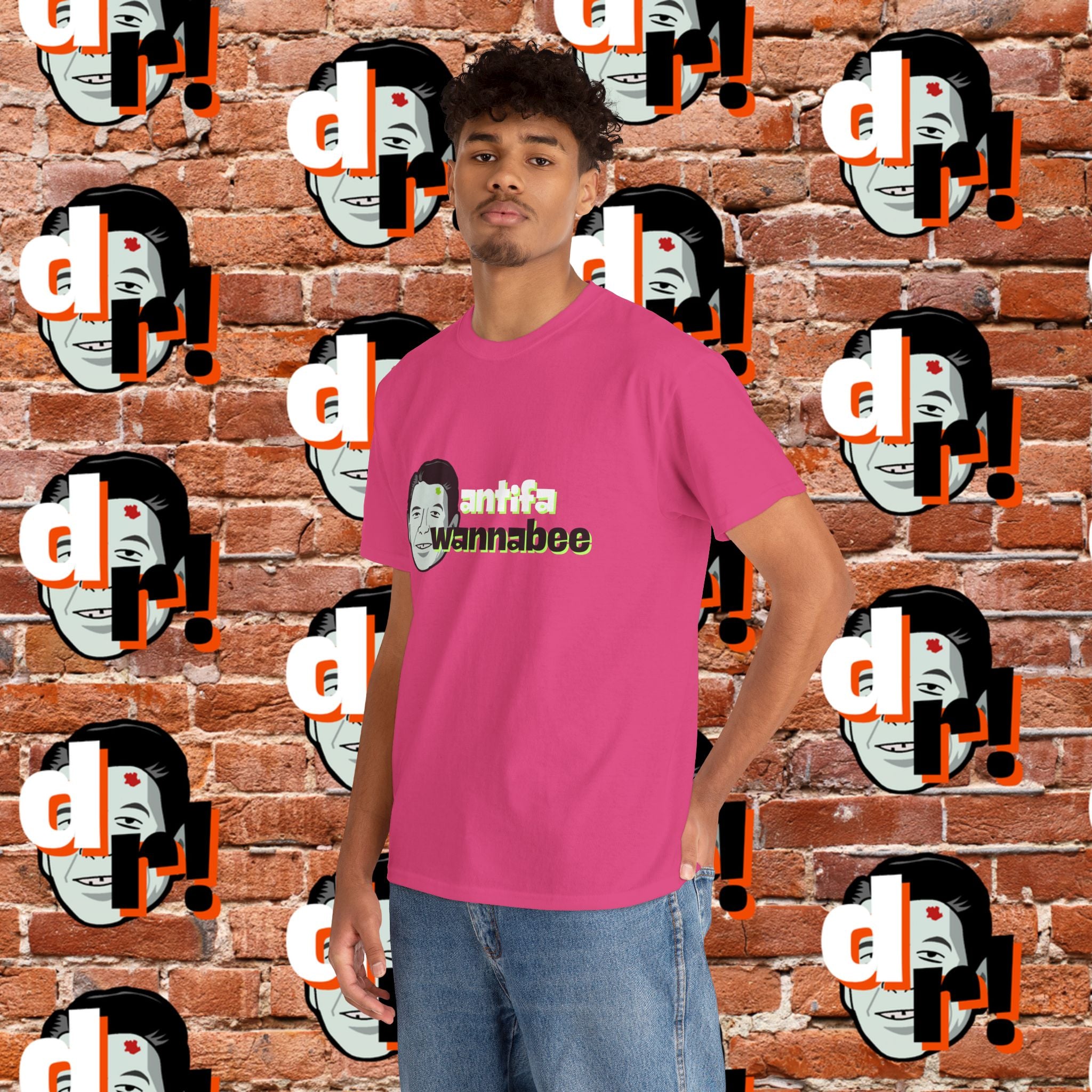 Antifa Wannabe (Lime) Unisex Heavy Cotton Tee