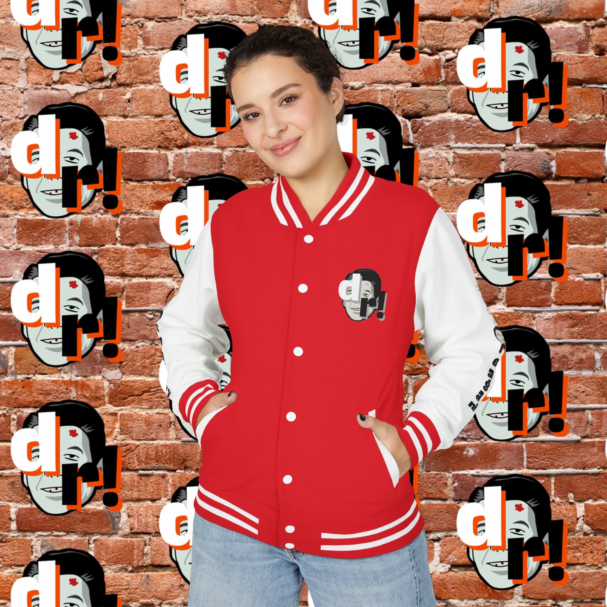 Antifa Wannabee Graphic Varsity Jacket