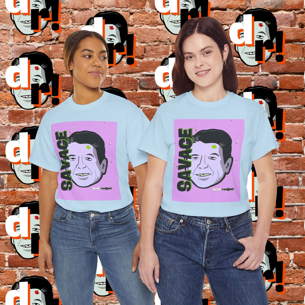 Savage Dead Reagan Graphic Tee Lavender and Lime