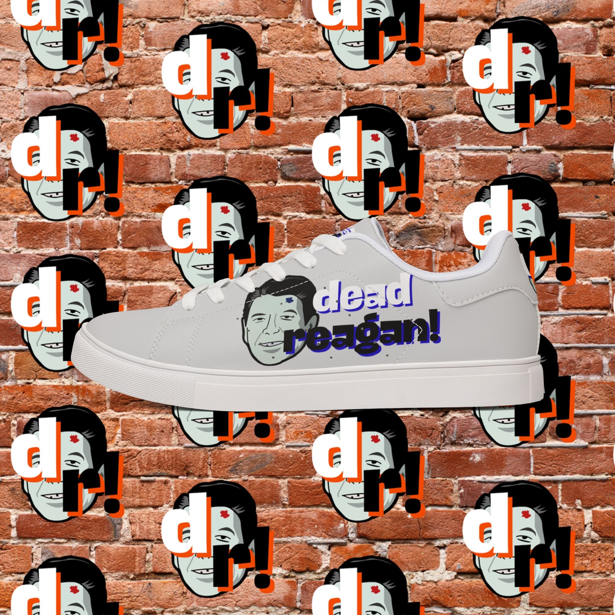 Dead Reagan (Blue/Ice) Men's Low-Top Pleather Sneakers