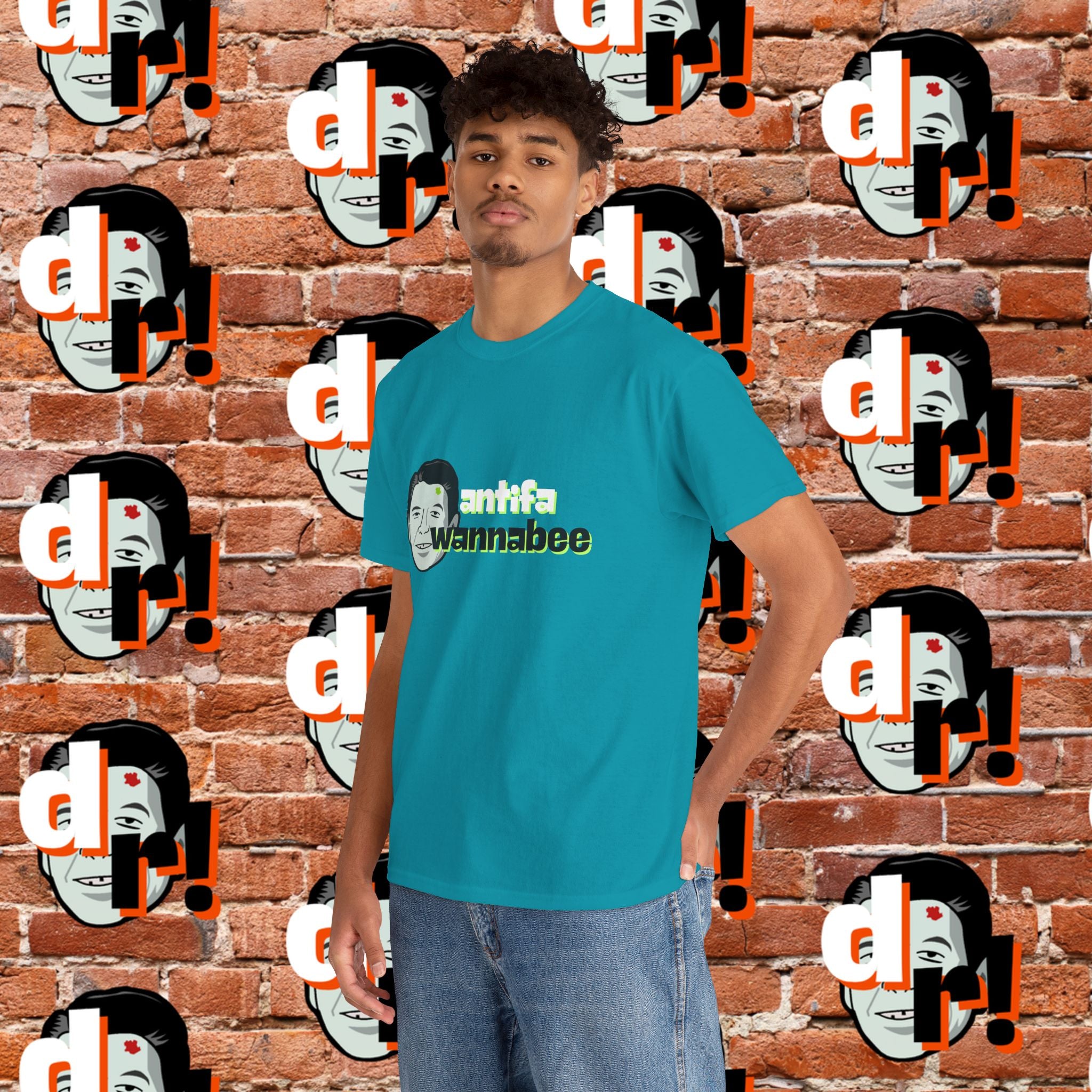 Antifa Wannabe (Lime) Unisex Heavy Cotton Tee