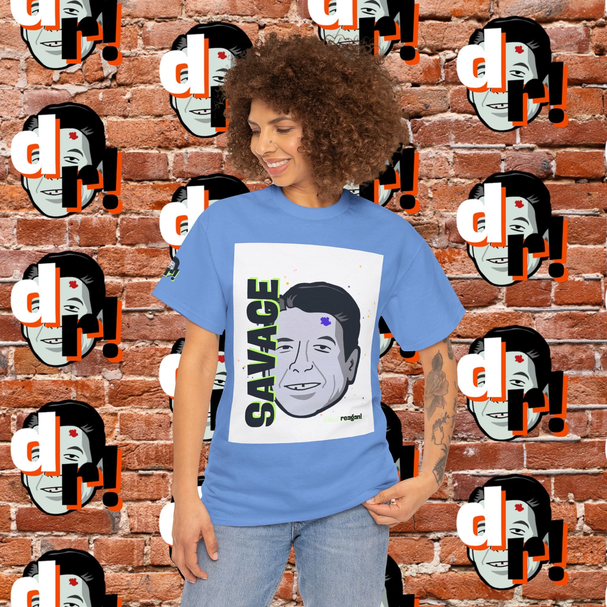 Savage Dead Reagan Graphic Tee Lime
