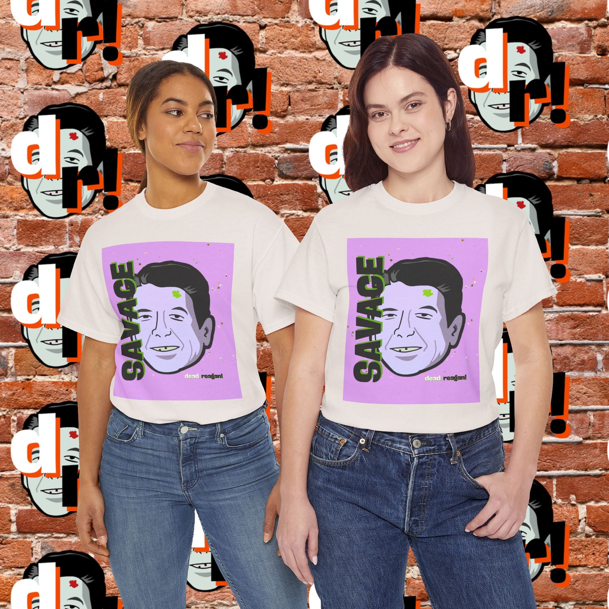 Savage Dead Reagan Graphic Tee Lavender and Lime