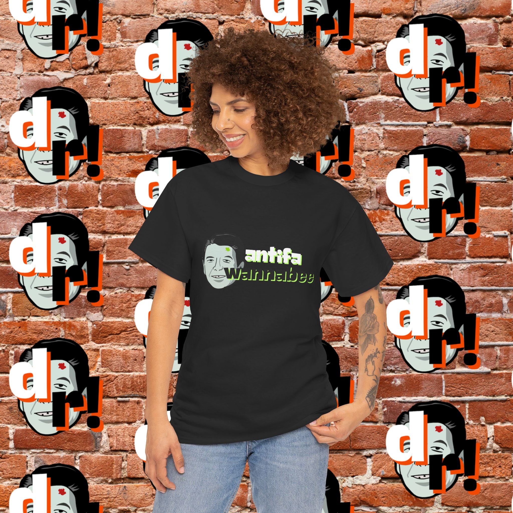 Antifa Wannabe (Lime) Unisex Heavy Cotton Tee