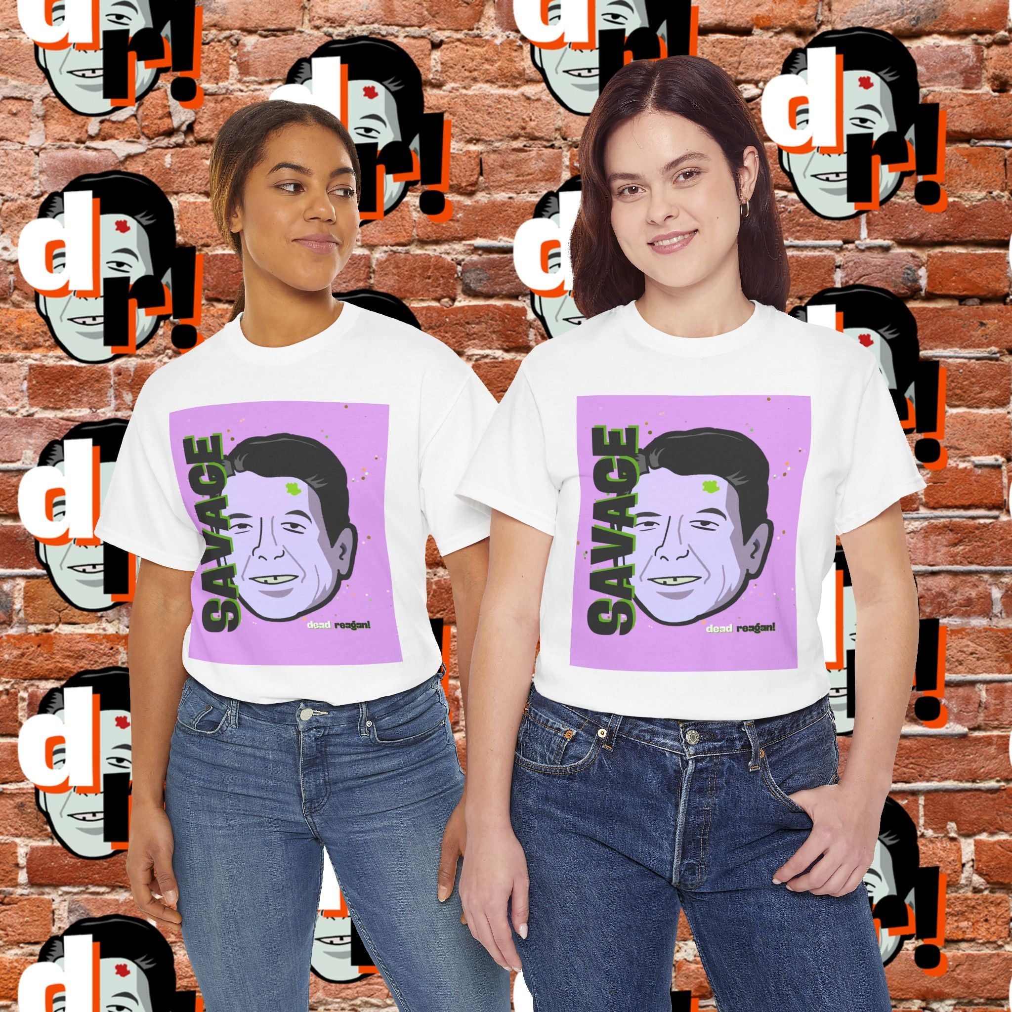 Savage Dead Reagan Graphic Tee Lavender and Lime