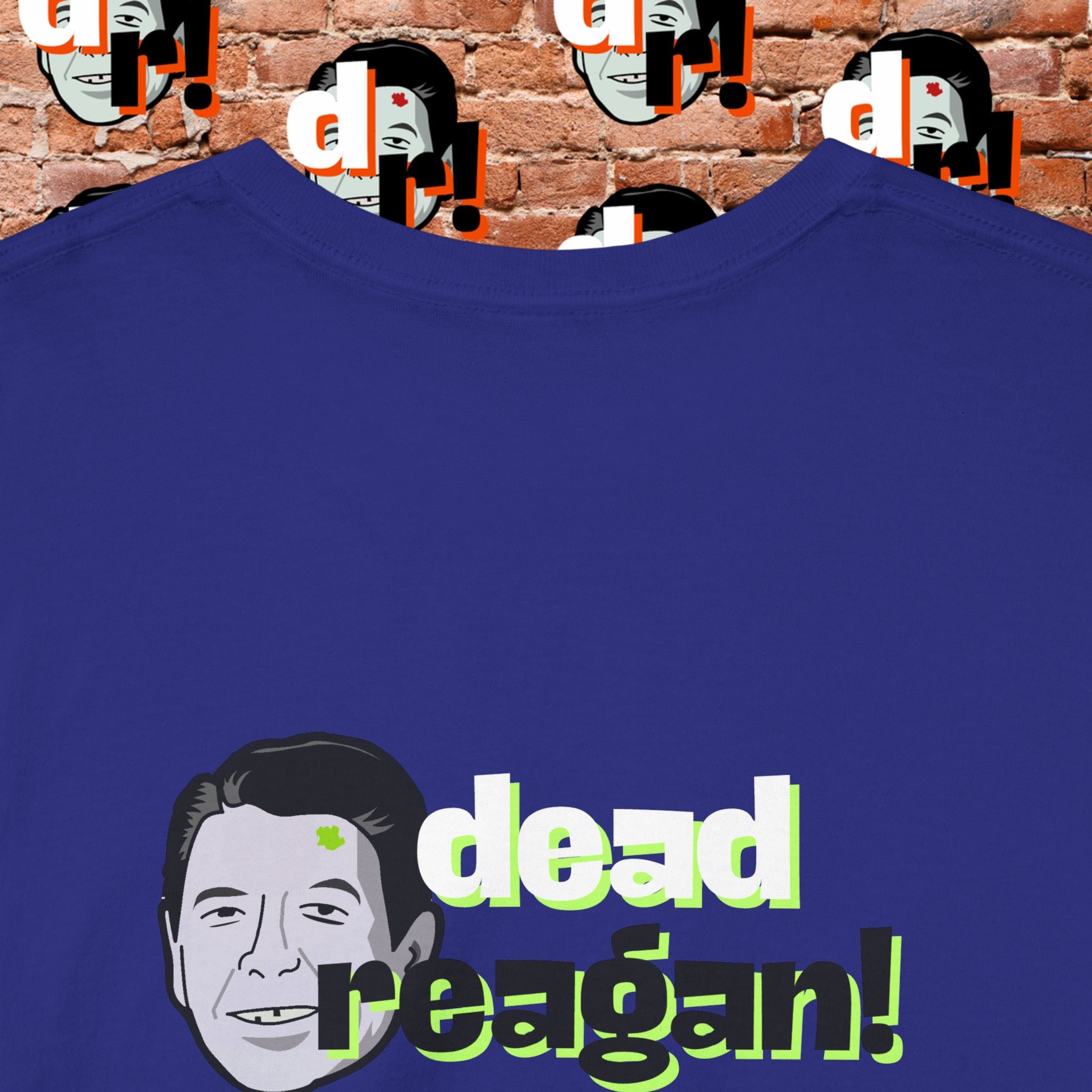 Savage Dead Reagan Graphic Tee Teal and Pink Gradient