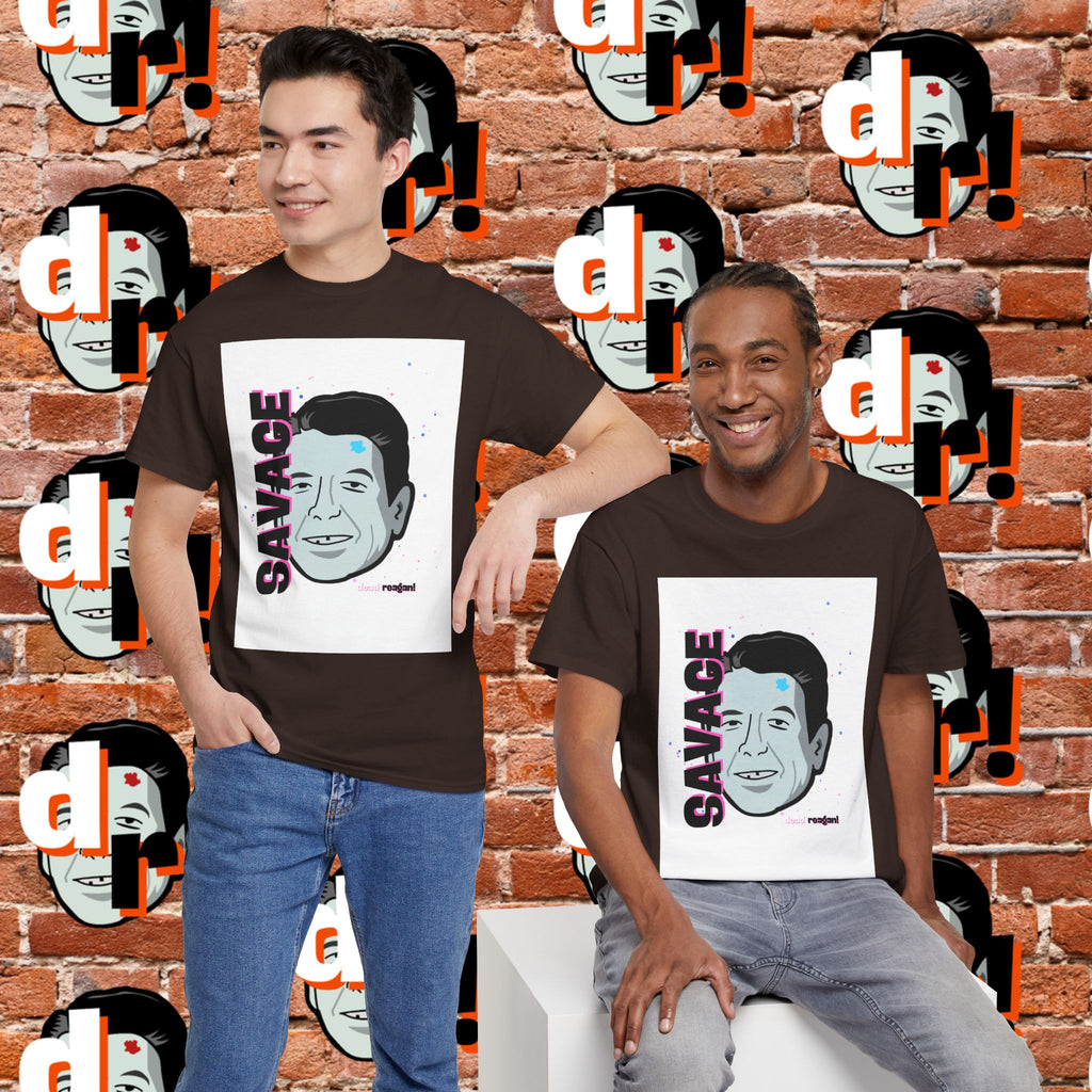 Savage Dead Reagan Graphic Tee White Pink