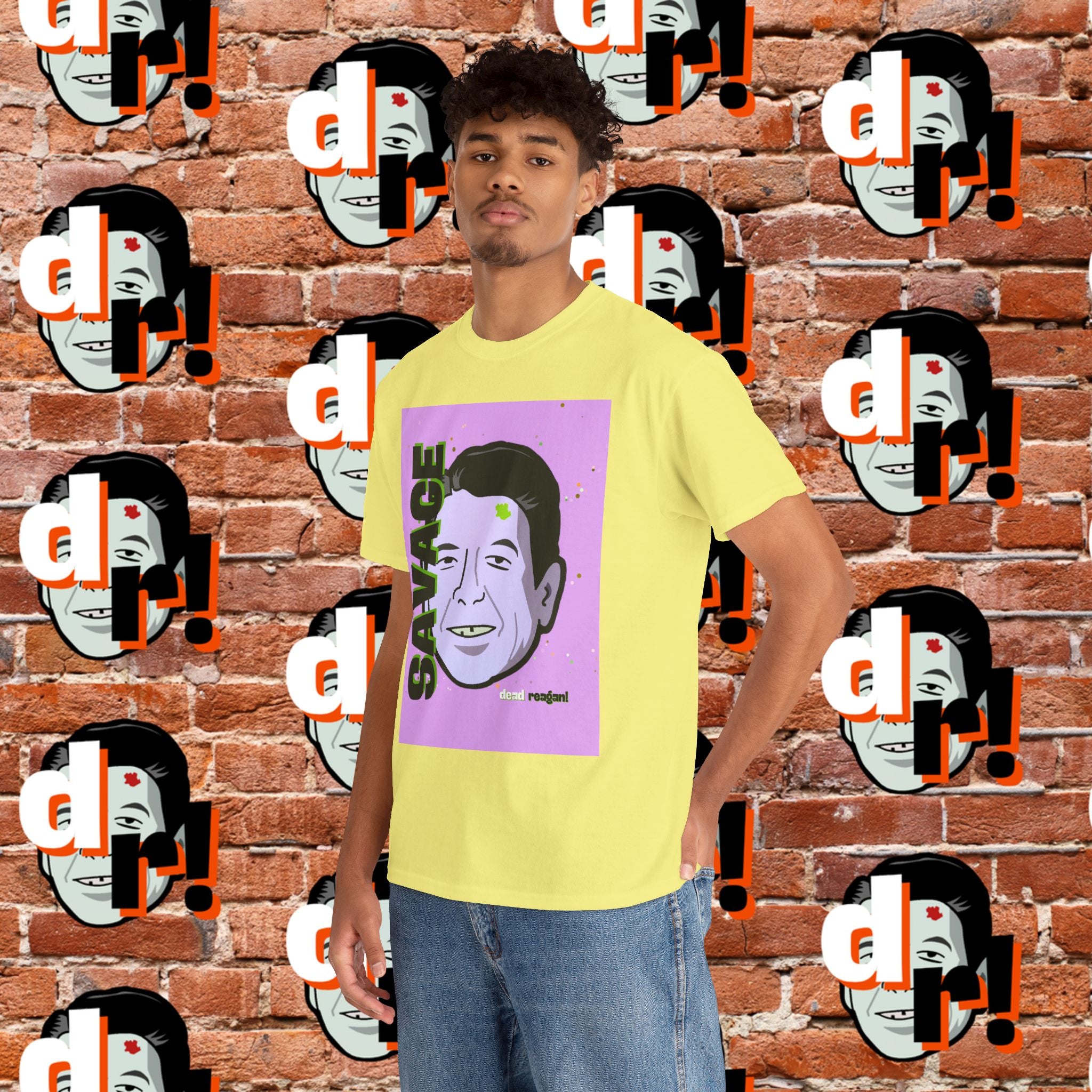 Savage Dead Reagan Graphic Tee Lavender and Lime
