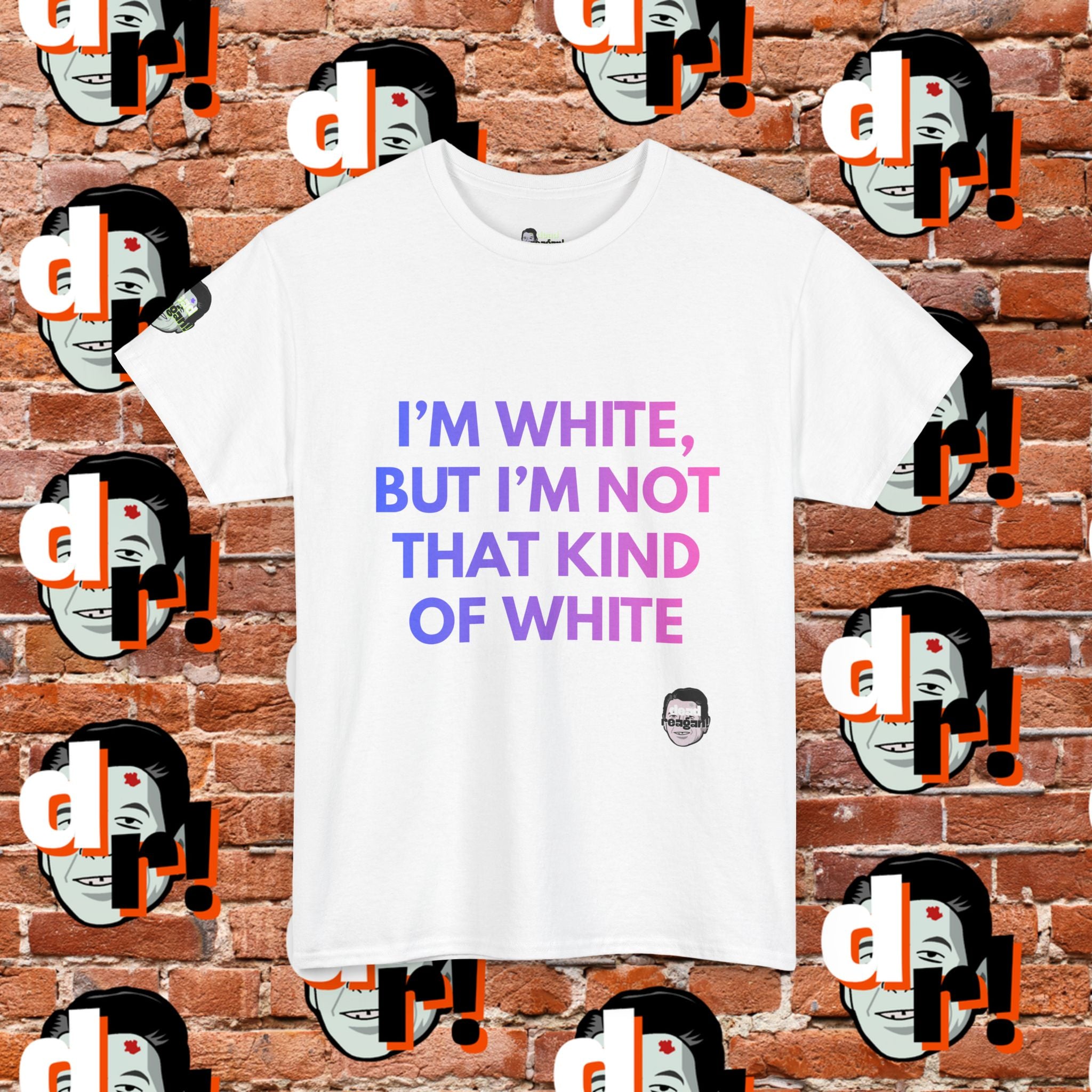 I’m White But… (Pink/Blue Gradient Letter) Unisex Heavy Cotton Tee