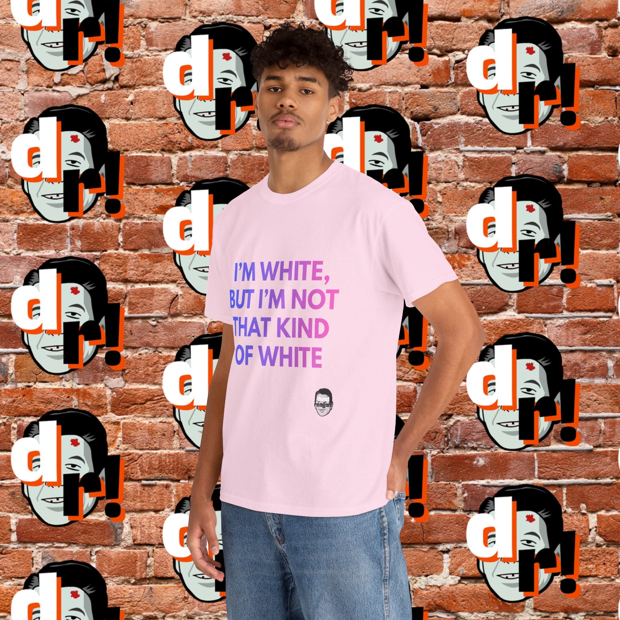 I’m White But… (Pink/Blue Gradient Letter) Unisex Heavy Cotton Tee