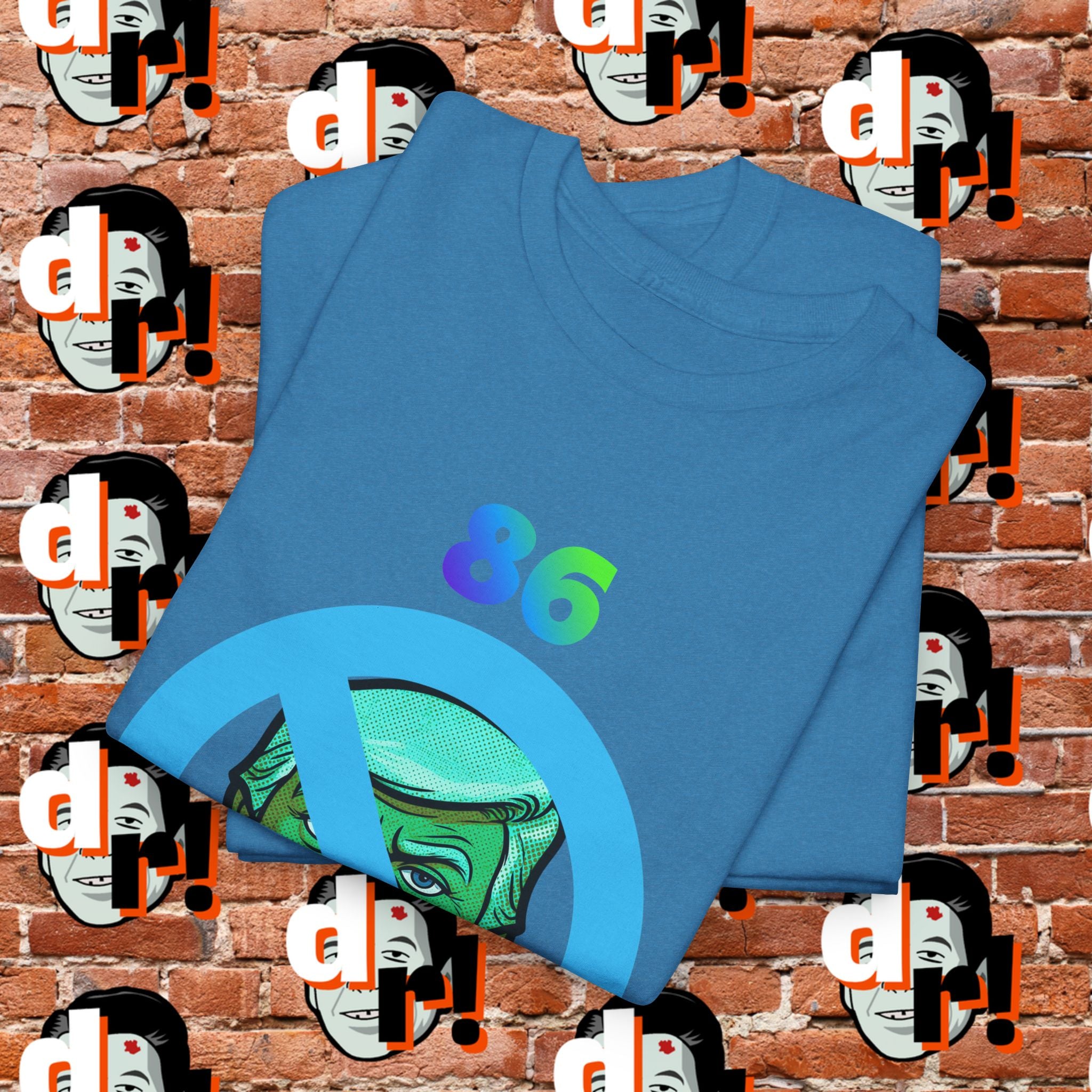 86/47 Lime & Blue Unisex Heavy Cotton Tee