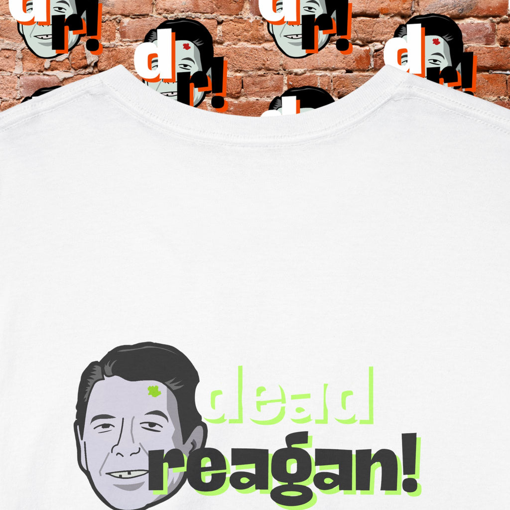 Savage Dead Reagan Graphic Tee Teal and Pink Gradient