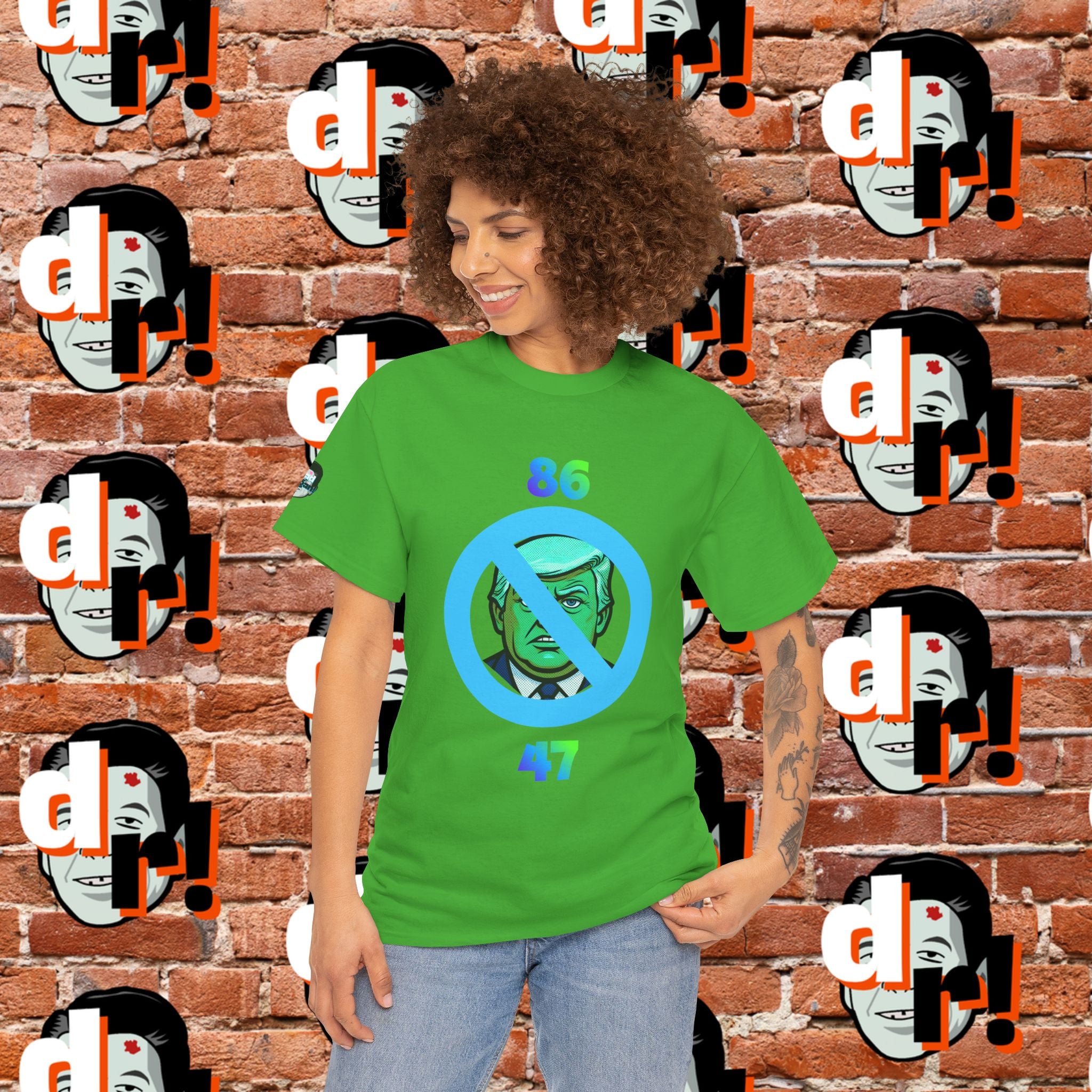 86/47 Lime & Blue Unisex Heavy Cotton Tee
