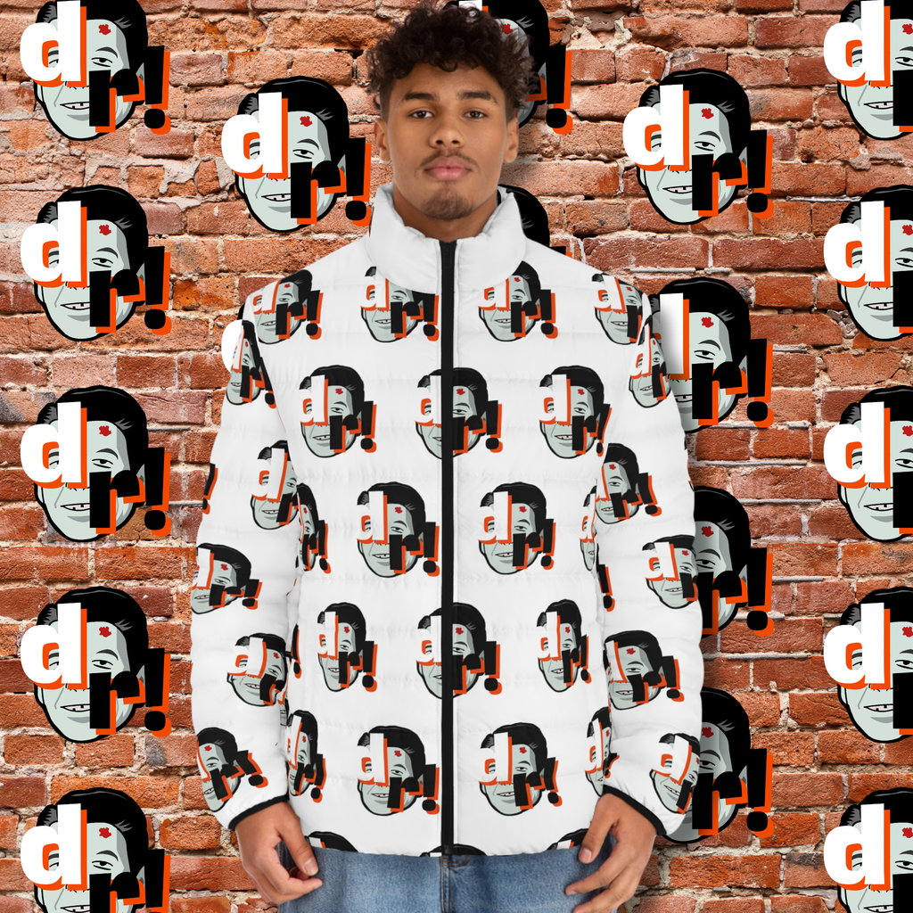 Dead Reagan Allover Print Men's Puffer Jacket (AOP)