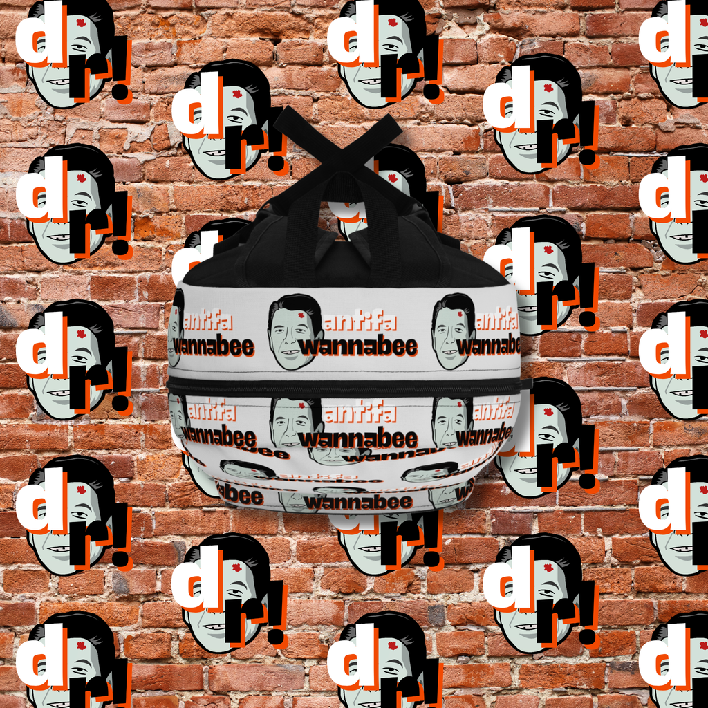 Antifa Wannabee Pattern Backpack (Gray)