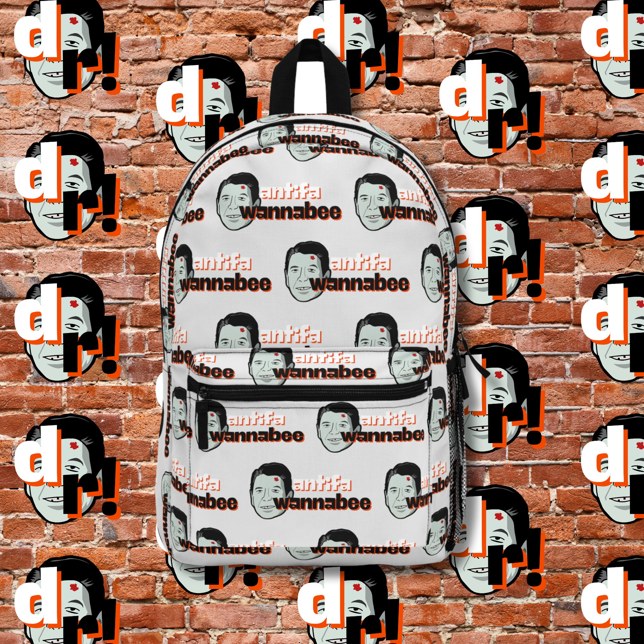 Antifa Wannabee Pattern Backpack (Gray)