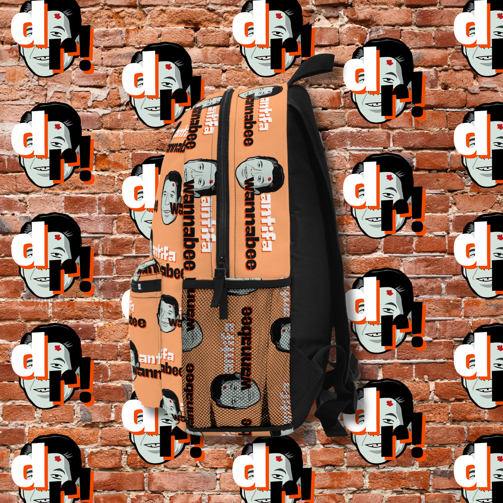 Antifa Wannabee Pattern Backpack (Orange)