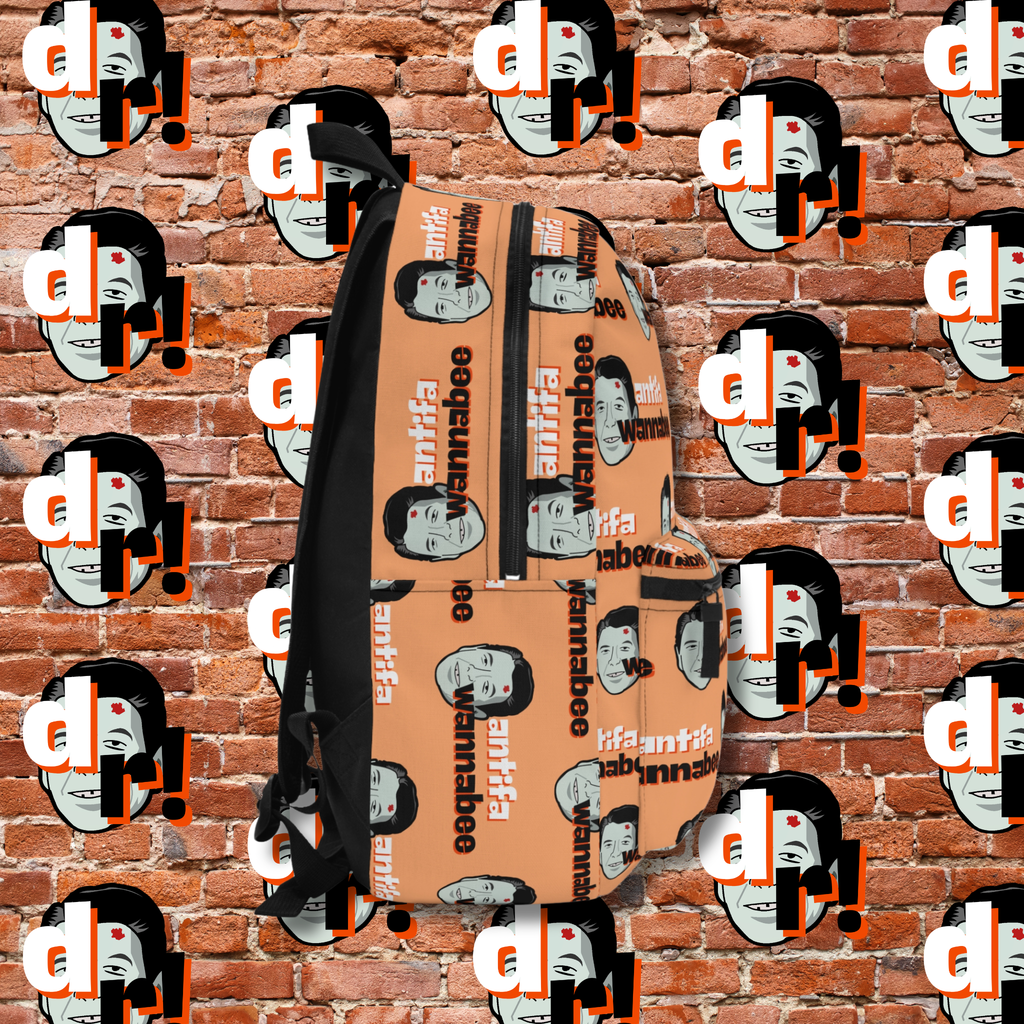 Antifa Wannabee Pattern Backpack (Orange)