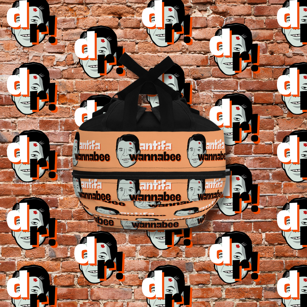 Antifa Wannabee Pattern Backpack (Orange)