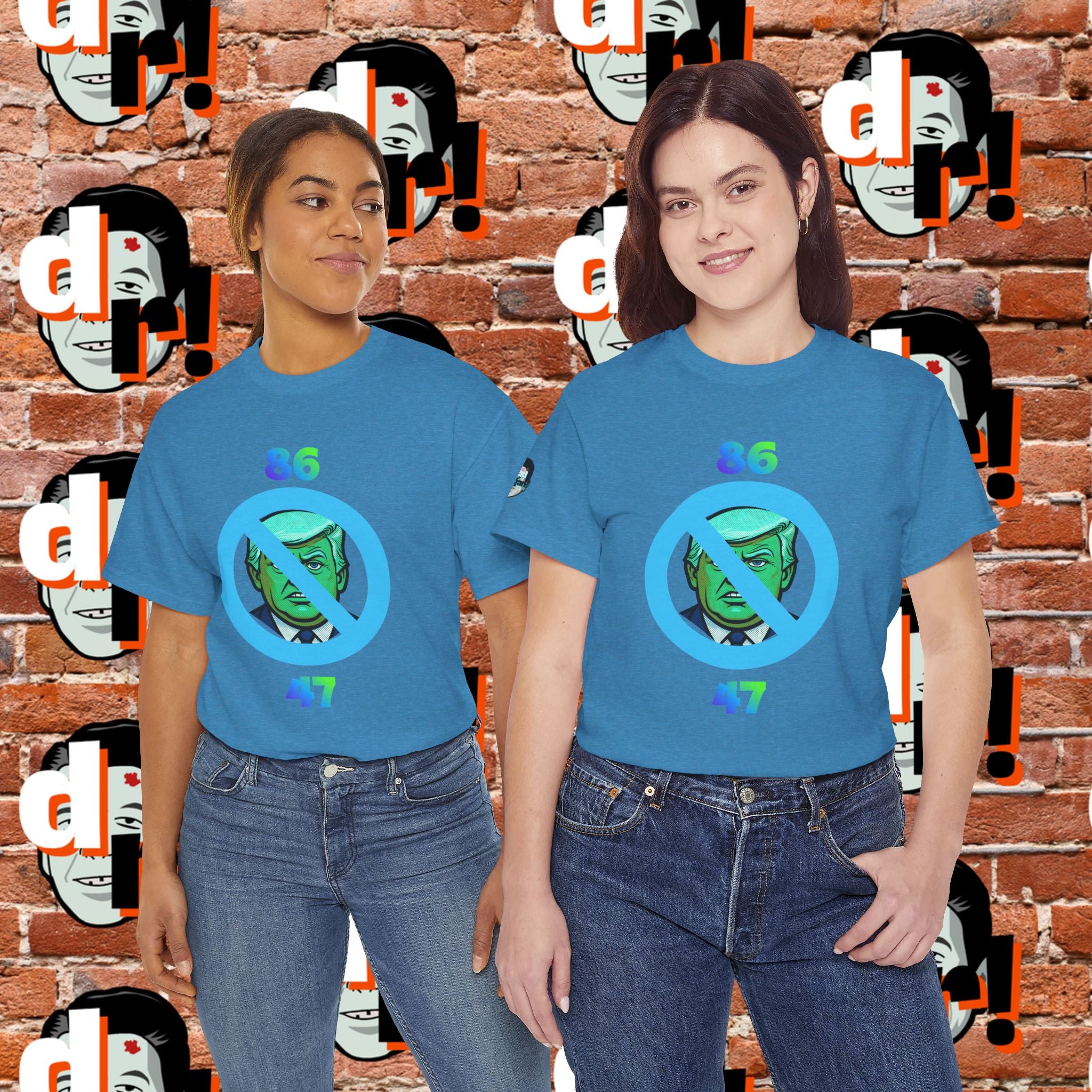 86/47 Lime & Blue Unisex Heavy Cotton Tee