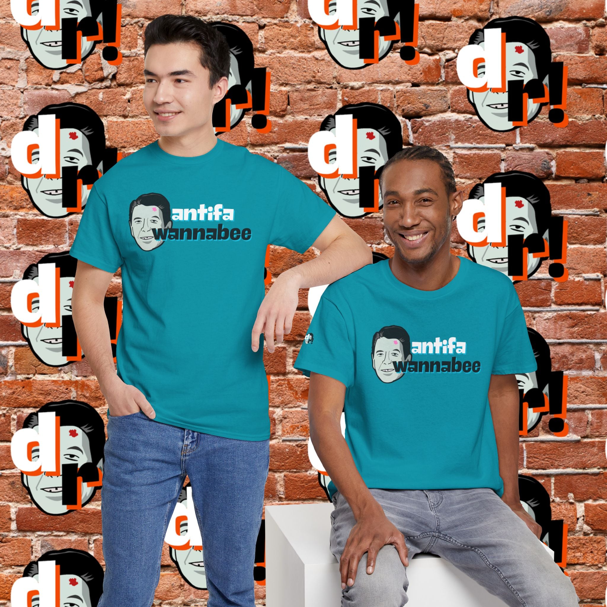 Antifa Wannabee (Teal) Unisex Heavy Cotton Tee