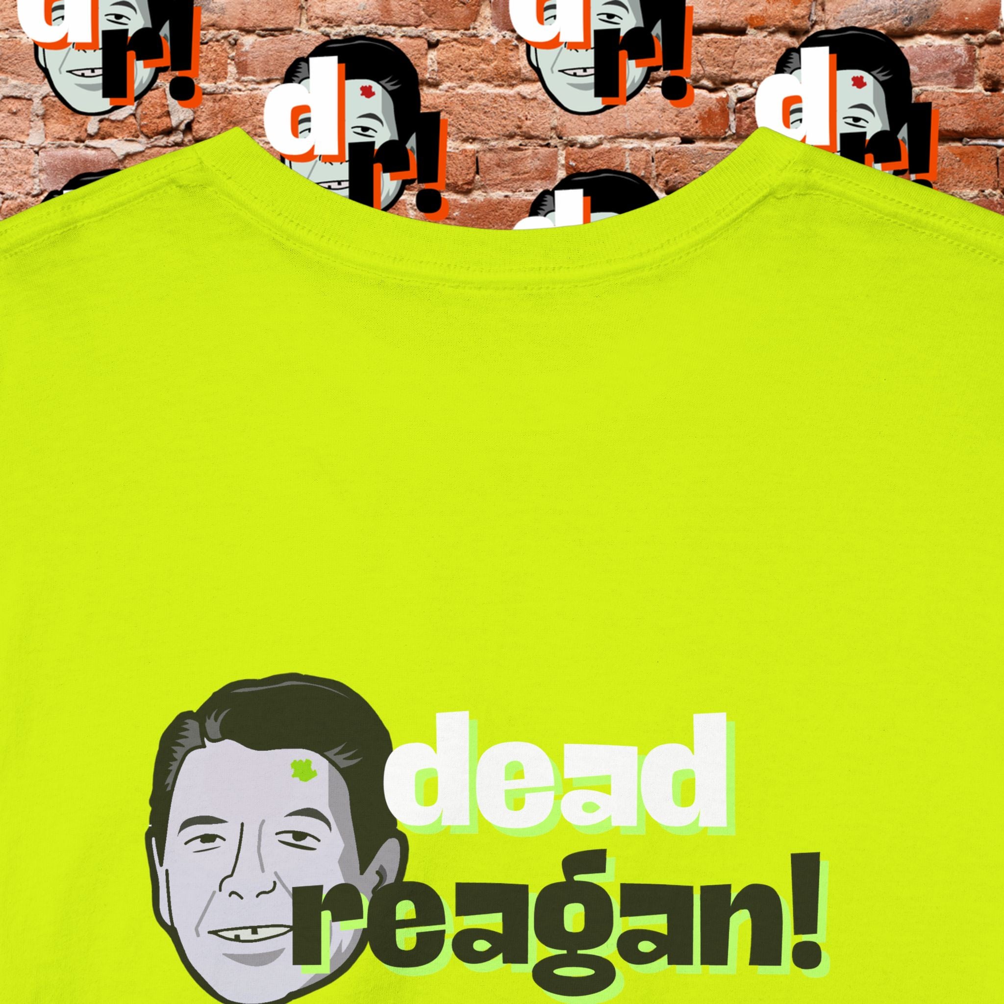 Savage Dead Reagan Graphic Tee Teal and Pink Gradient