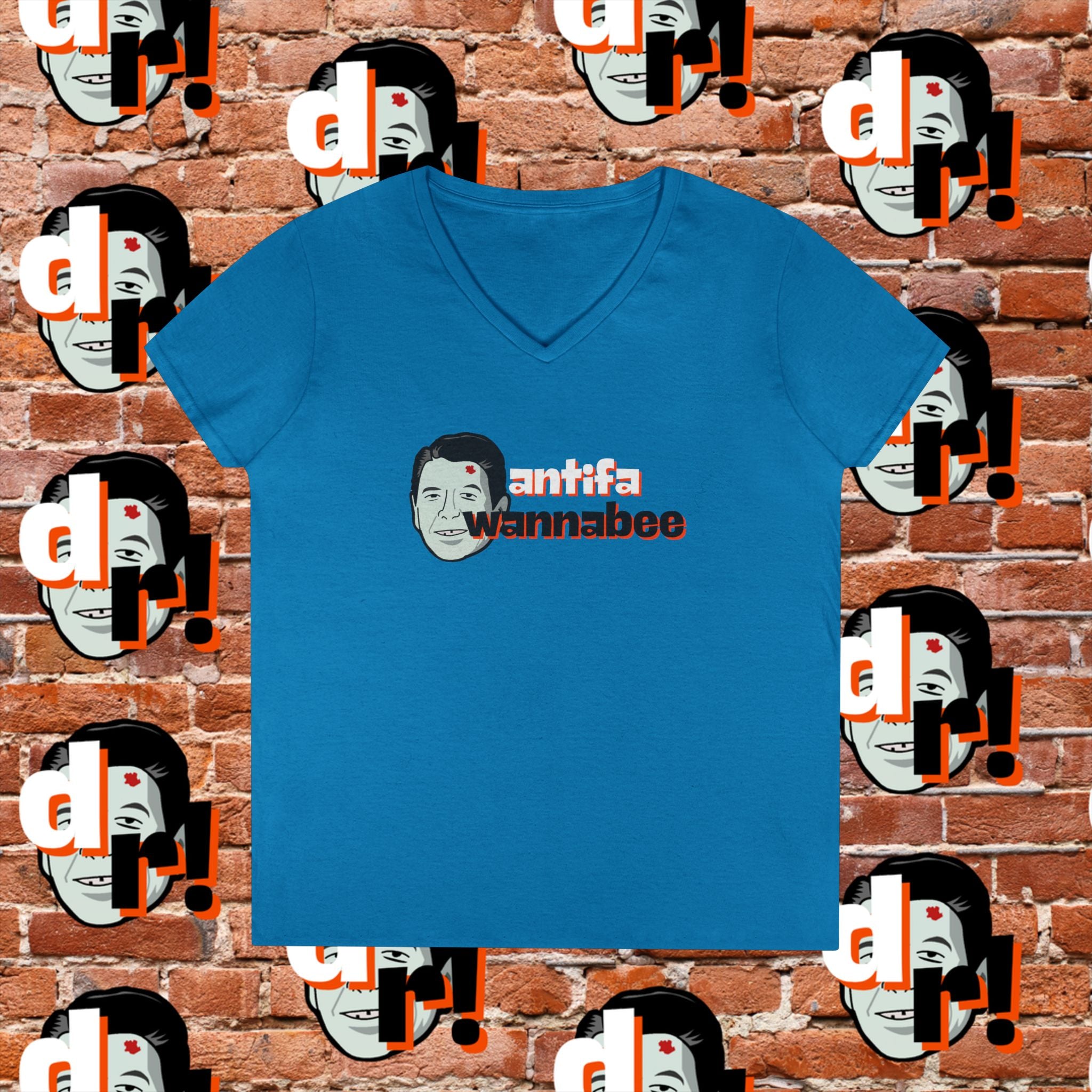 Antifa Wannabee Ladies' V-Neck T-Shirt