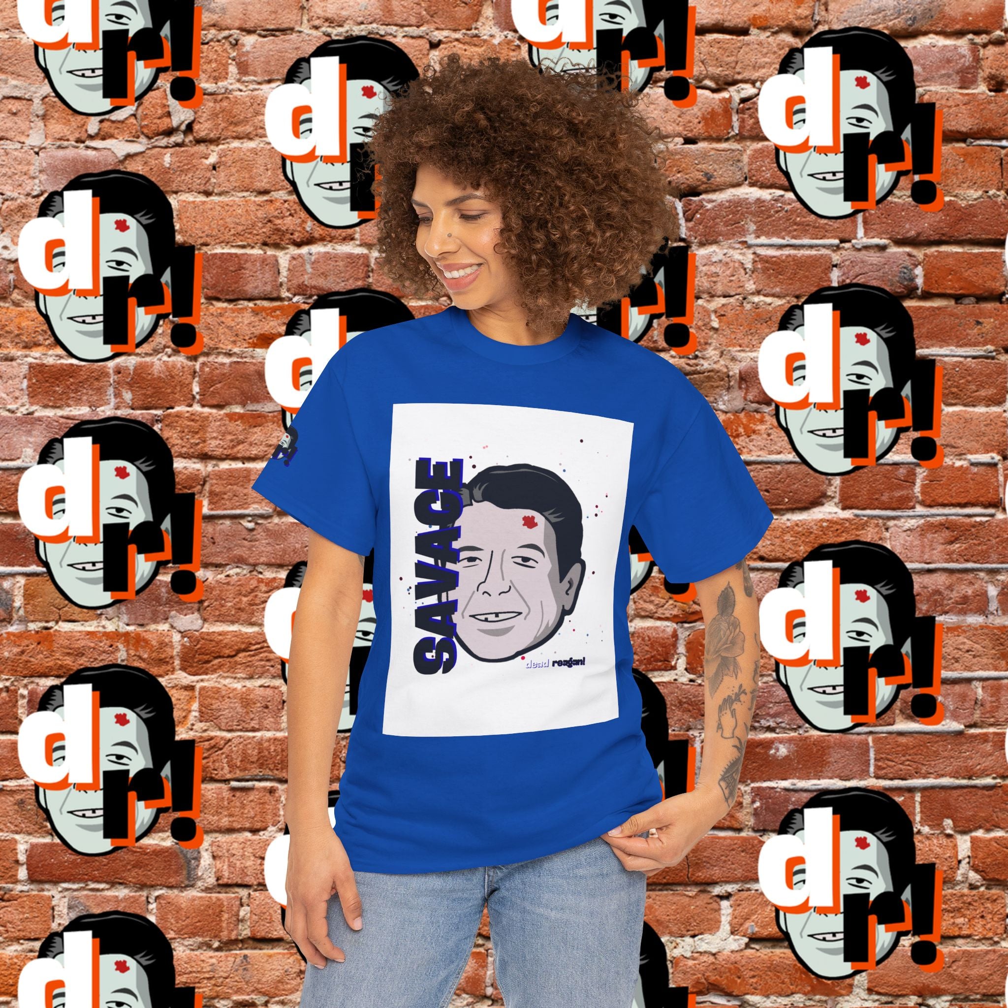 Savage Dead Reagan Graphic Tee Blue