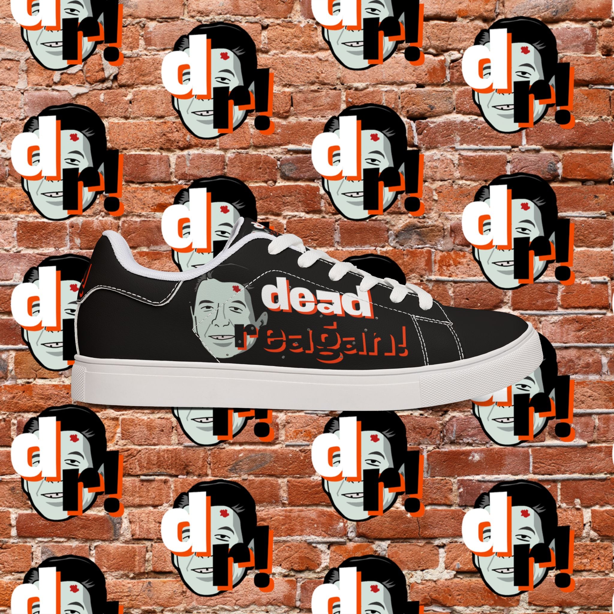 Dead Reagan Men's Low-Top Pleather Sneakers Black
