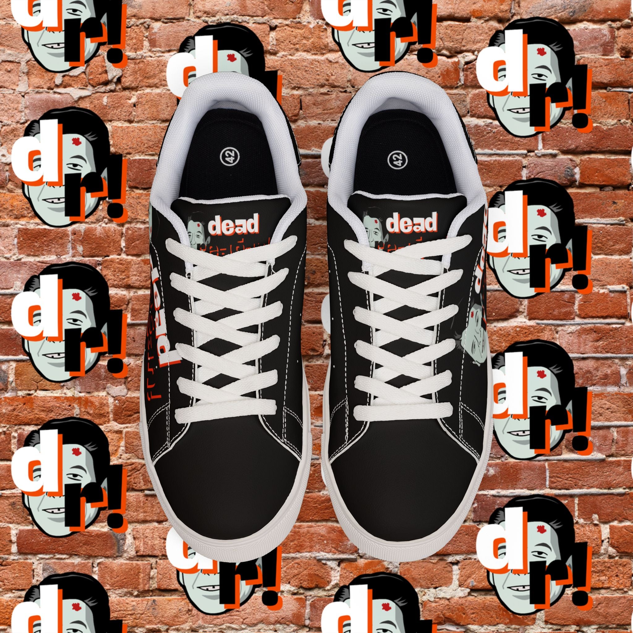 Dead Reagan Men's Low-Top Pleather Sneakers Black
