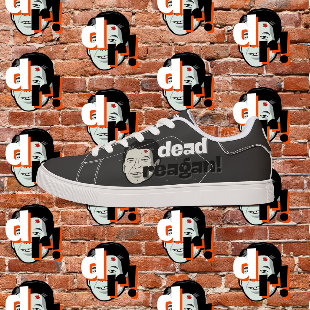 Dead Reagan (Mono Dark) Men's Low-Top Pleather Sneakers