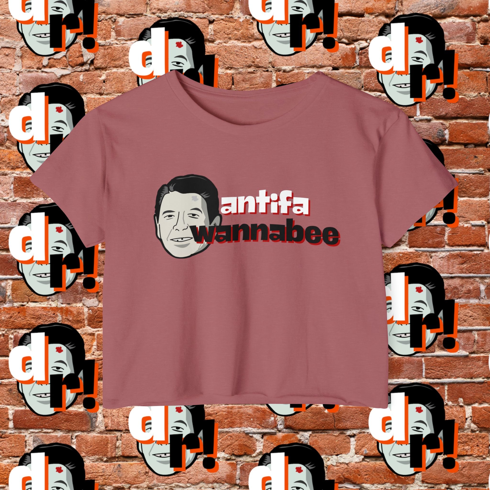 Antifa Wannabe Festival Crop Top (Red Letter)
