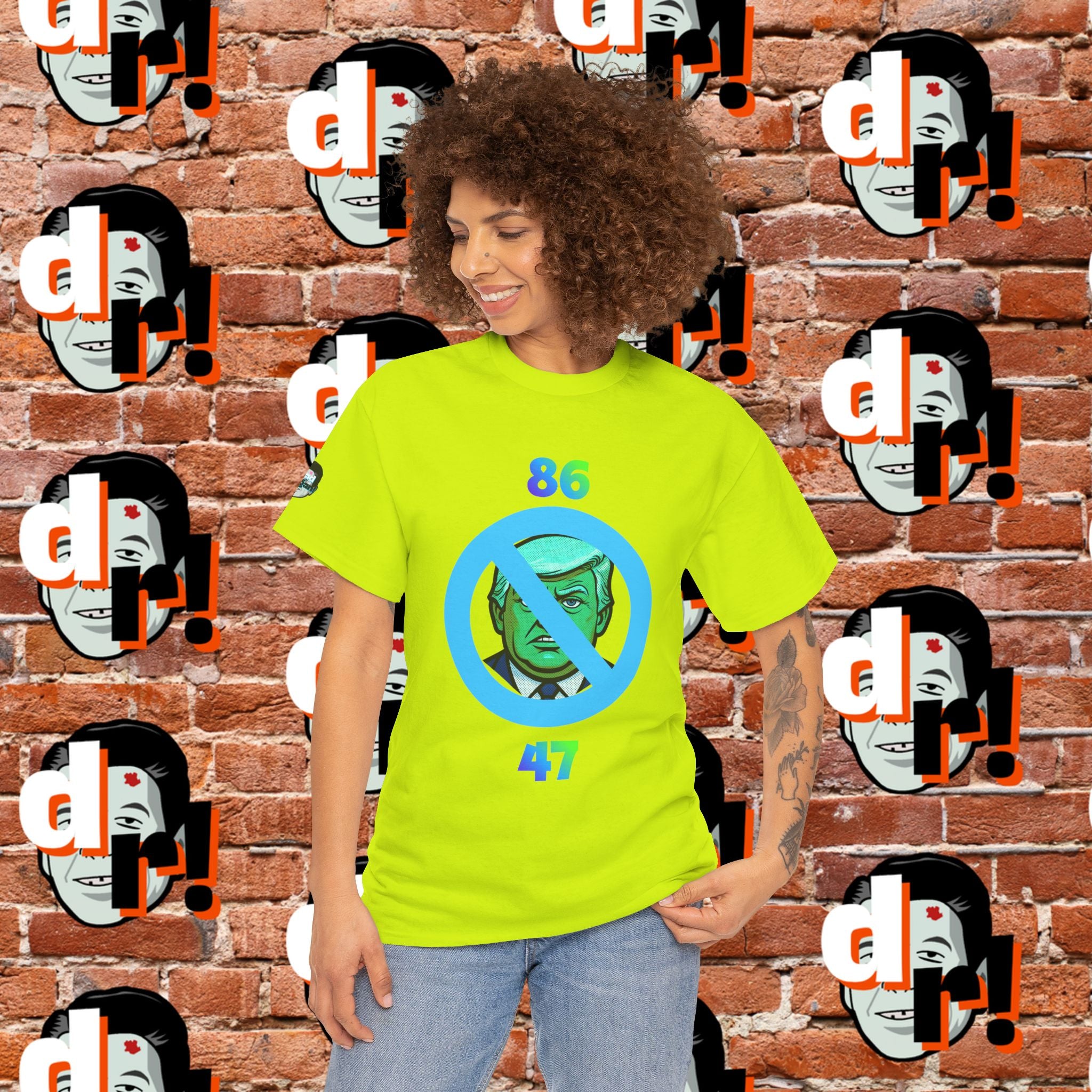 86/47 Lime & Blue Unisex Heavy Cotton Tee
